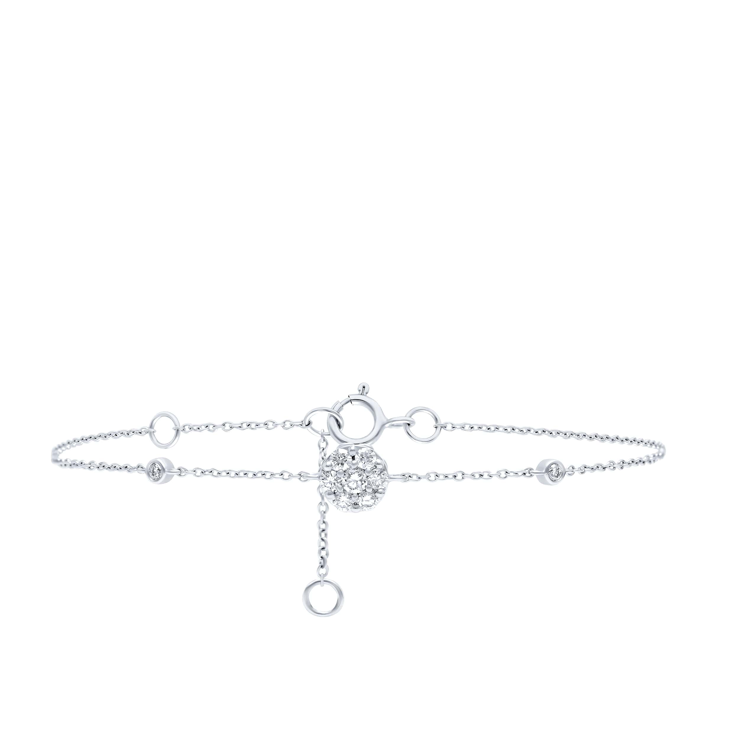 Timeless Charm 18K Diamond Bracelet "Dolce Mondo" in White Gold