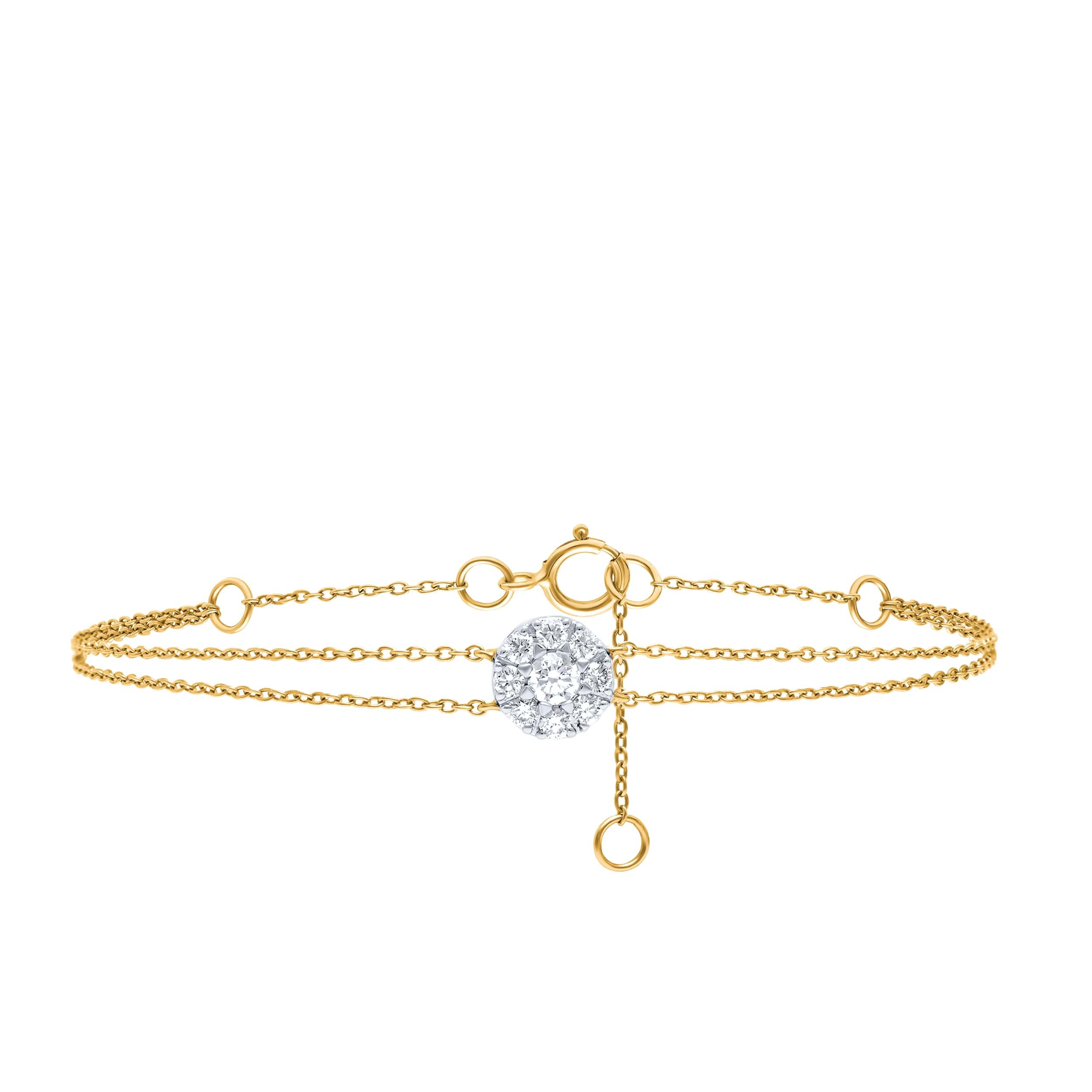 Sophisticated Charm 18K Diamond Bracelet "Dolce Mondo" in Yellow Gold