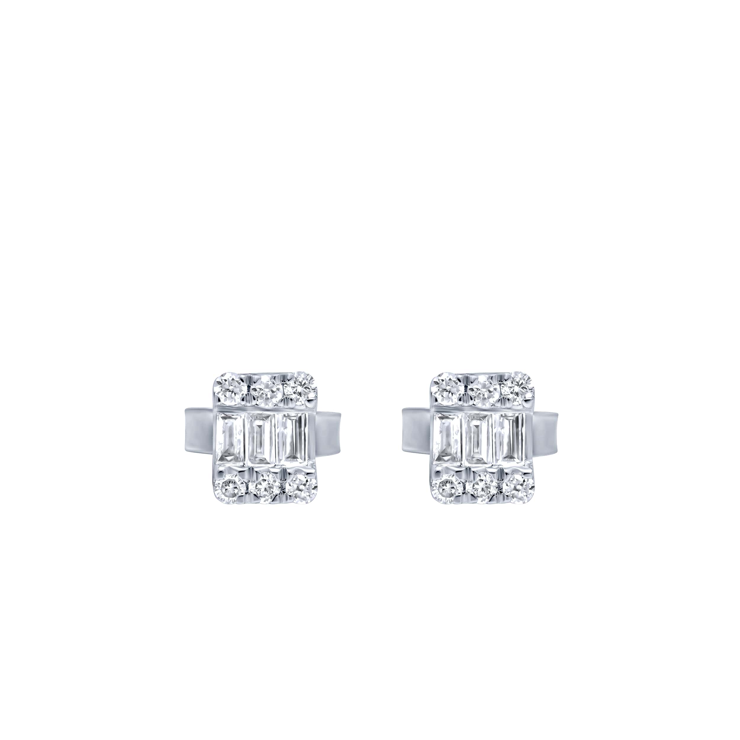 Charm 18K Diamond Earrings "Dolce Mondo" in white gold