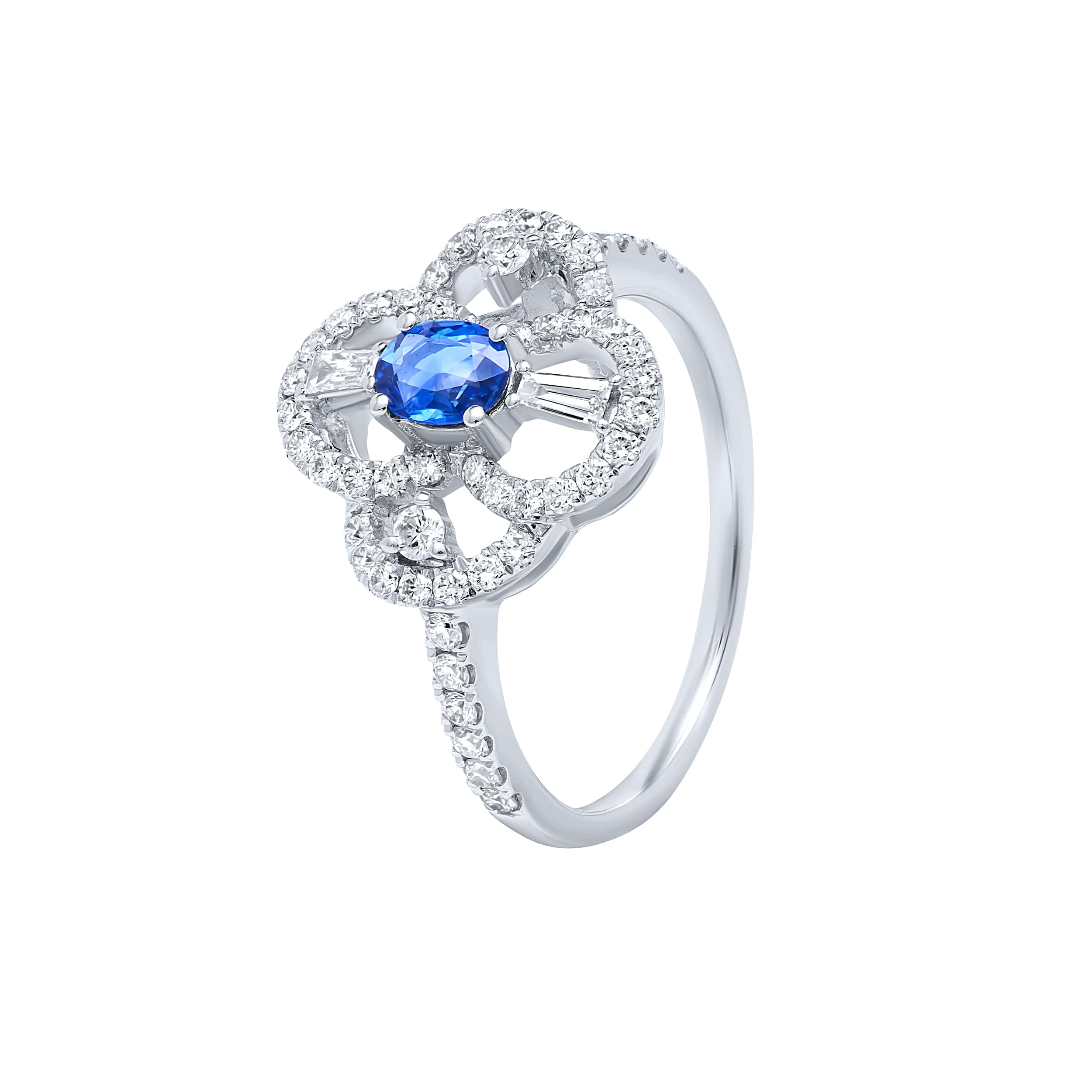Timeless Elegance 18K Diamond Ring "Natural Stone" in White Gold