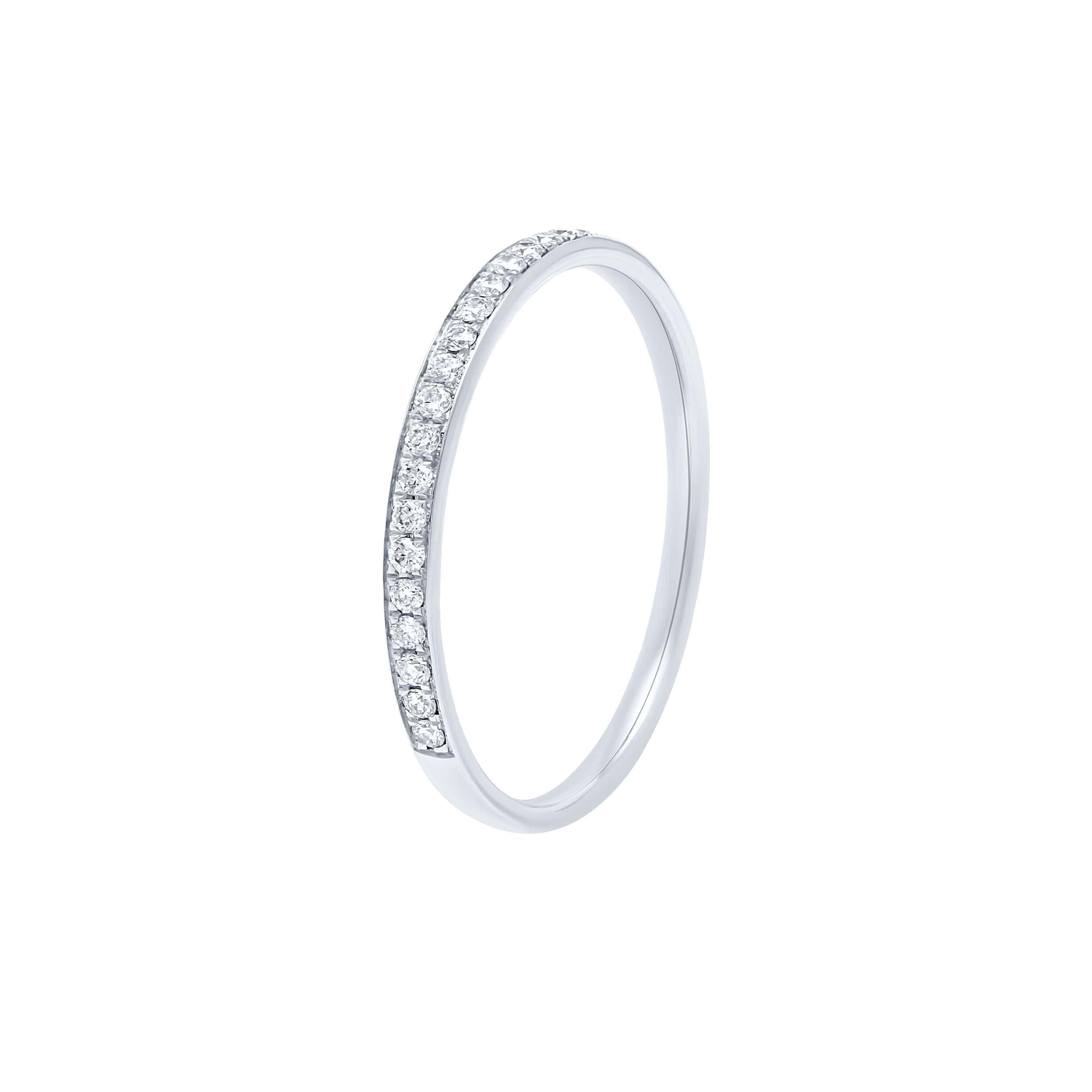 Timeless 18K Diamond Ring "Dolce Mondo" in Refined White Gold