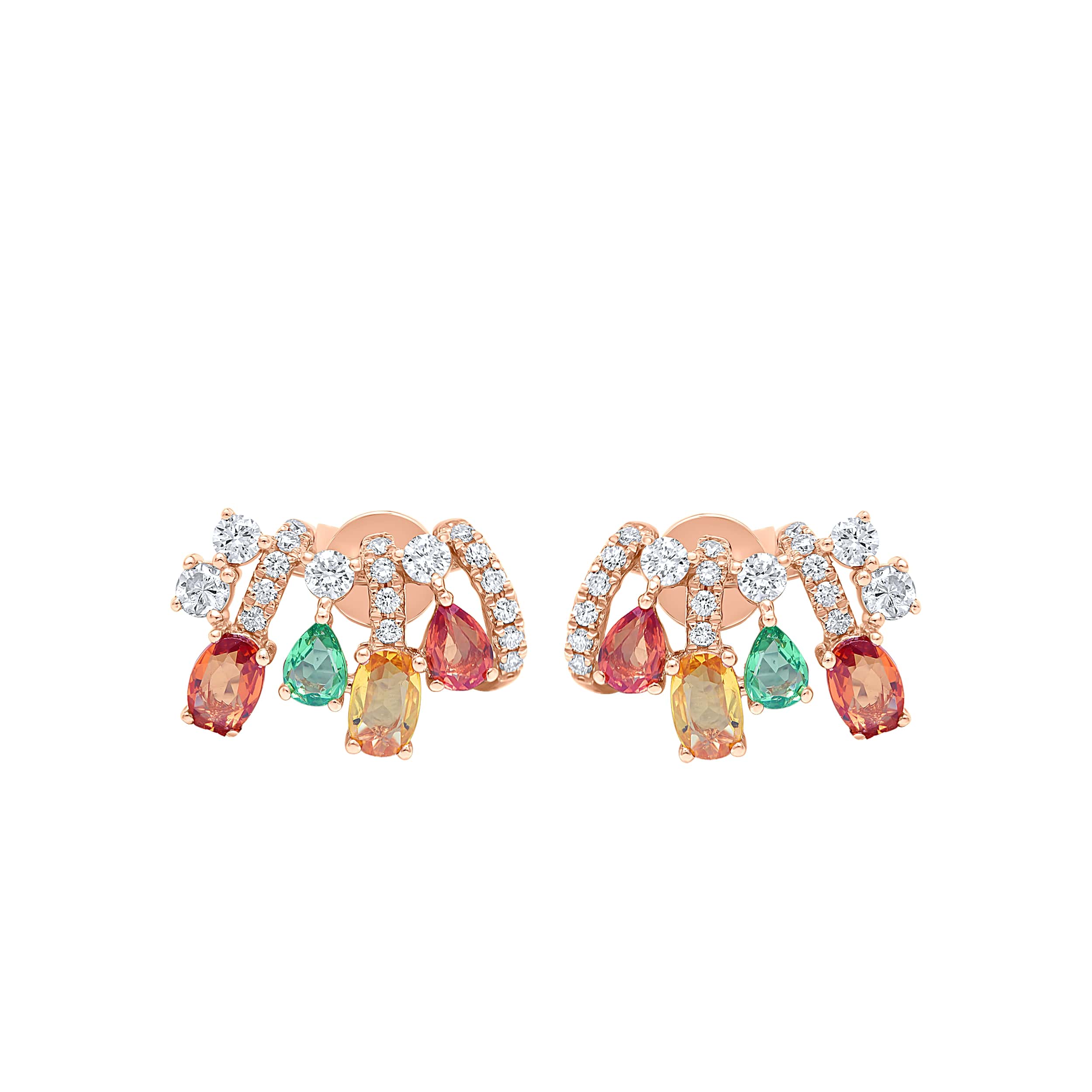 Timeless Elegance 18K Diamond Earring "Natural Stone" in Rose Gold