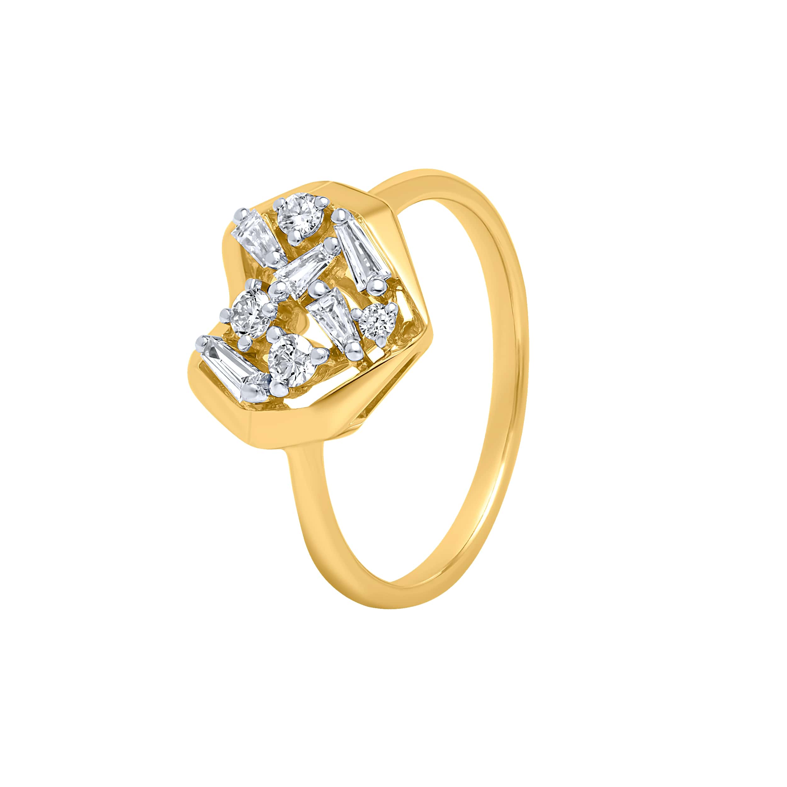 Refined Elegance 18K Diamond Ring "Dolce Mondo" in Exquisite Yellow Gold with Scintillating Diamonds