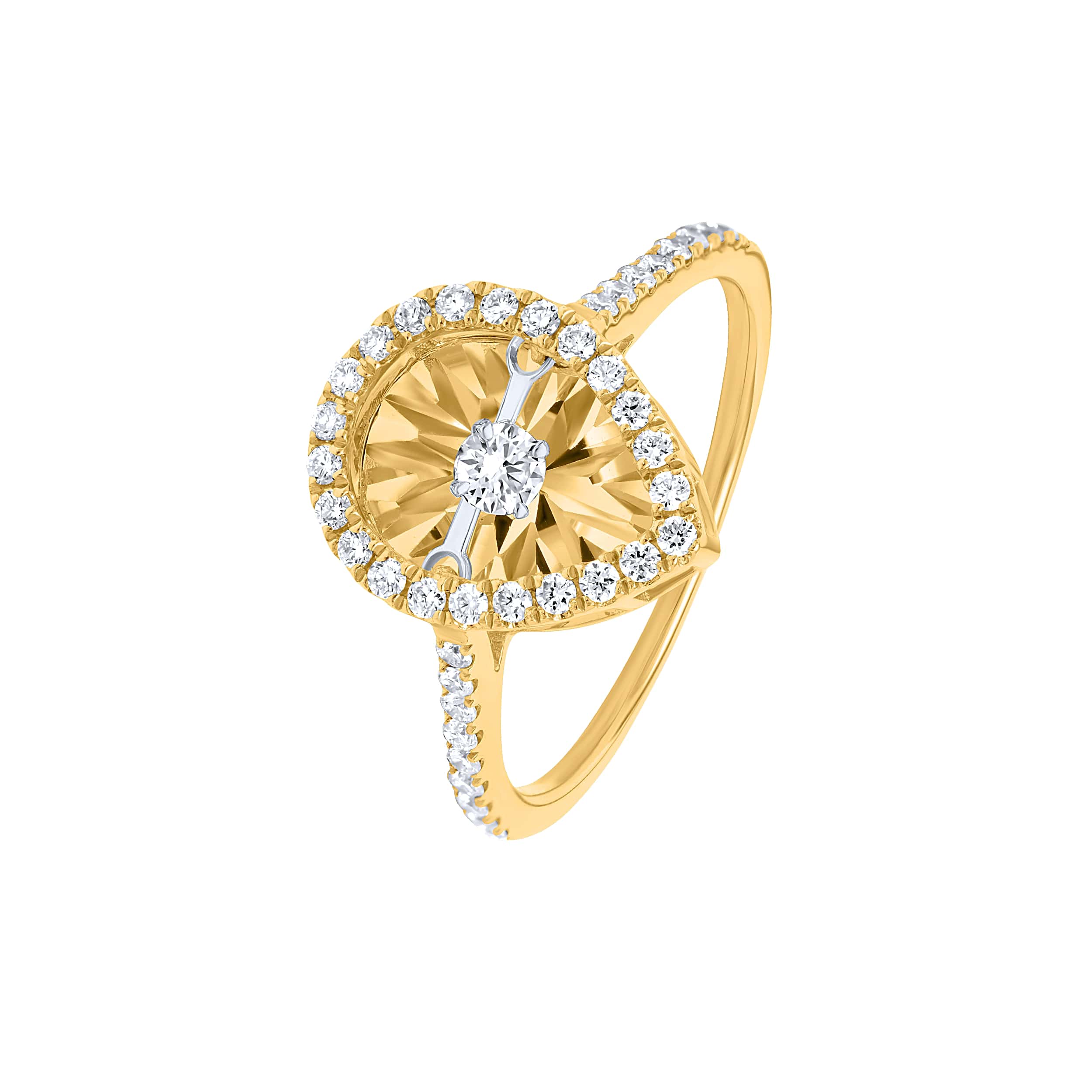 Classic Charm 18K Diamond Ring "Dancing" in Yellow Gold