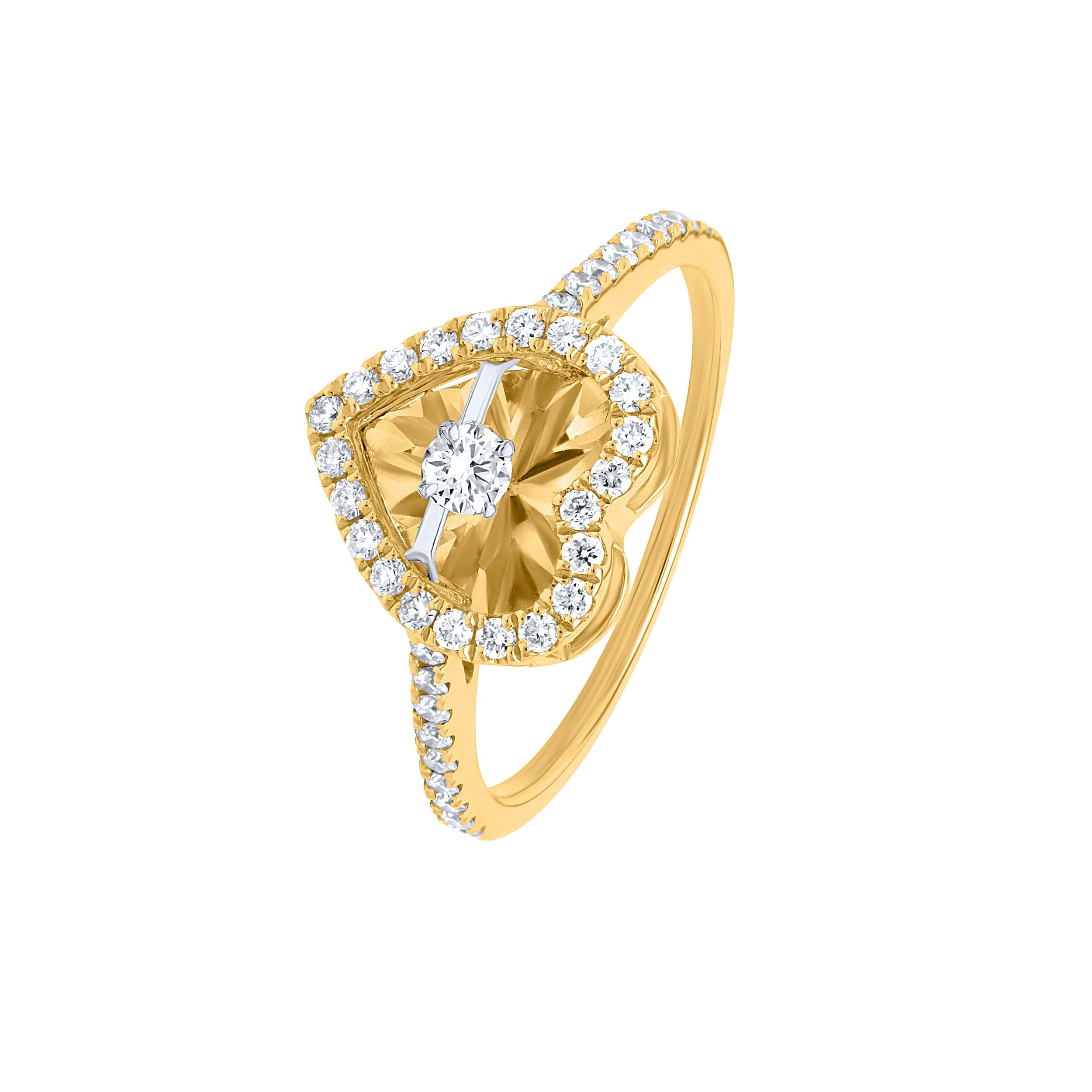 Refined Sophistication 18K Diamond Ring "Dancing" in Yellow Gold
