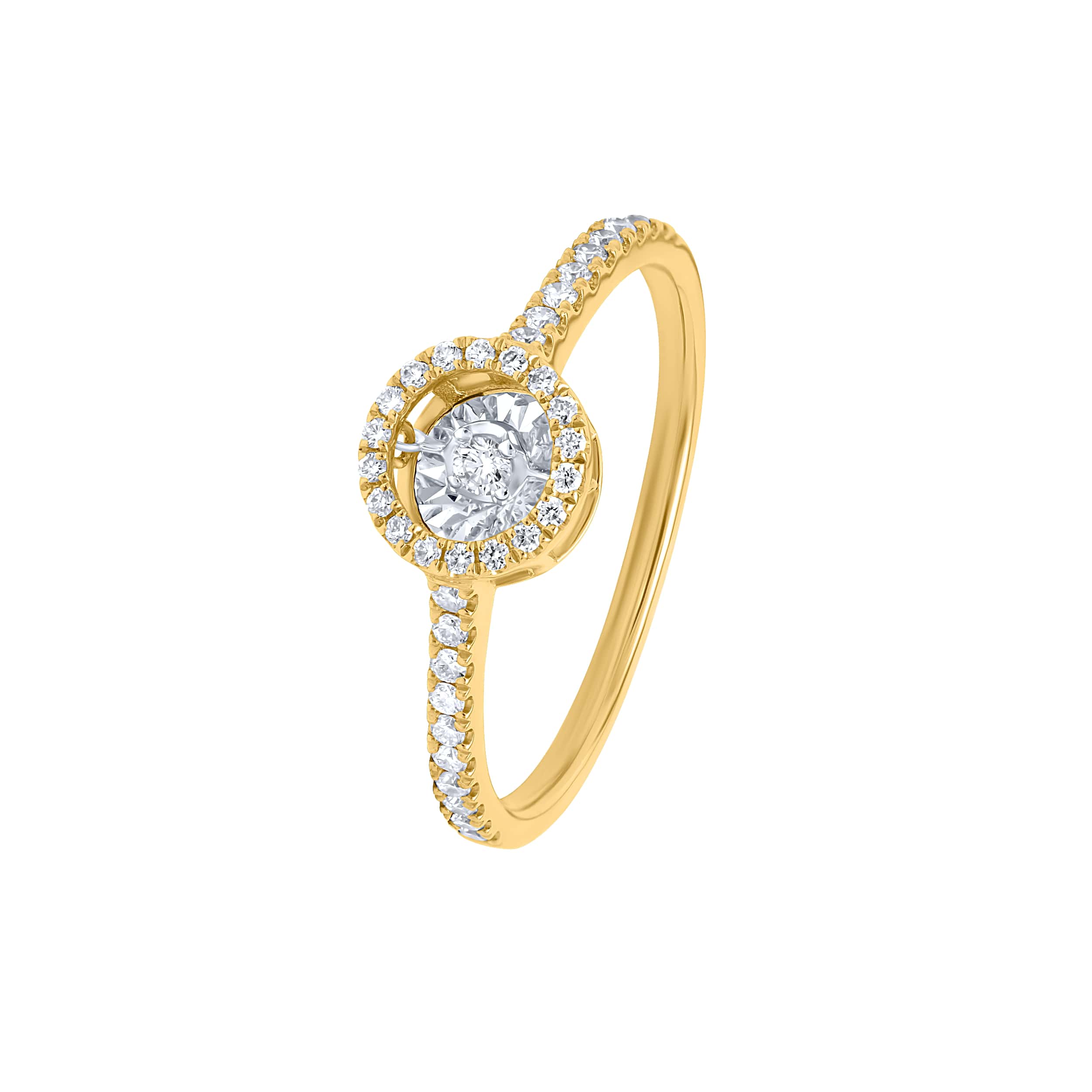 Classic Beauty 18K Diamond Ring "Dancing" in Yellow Gold