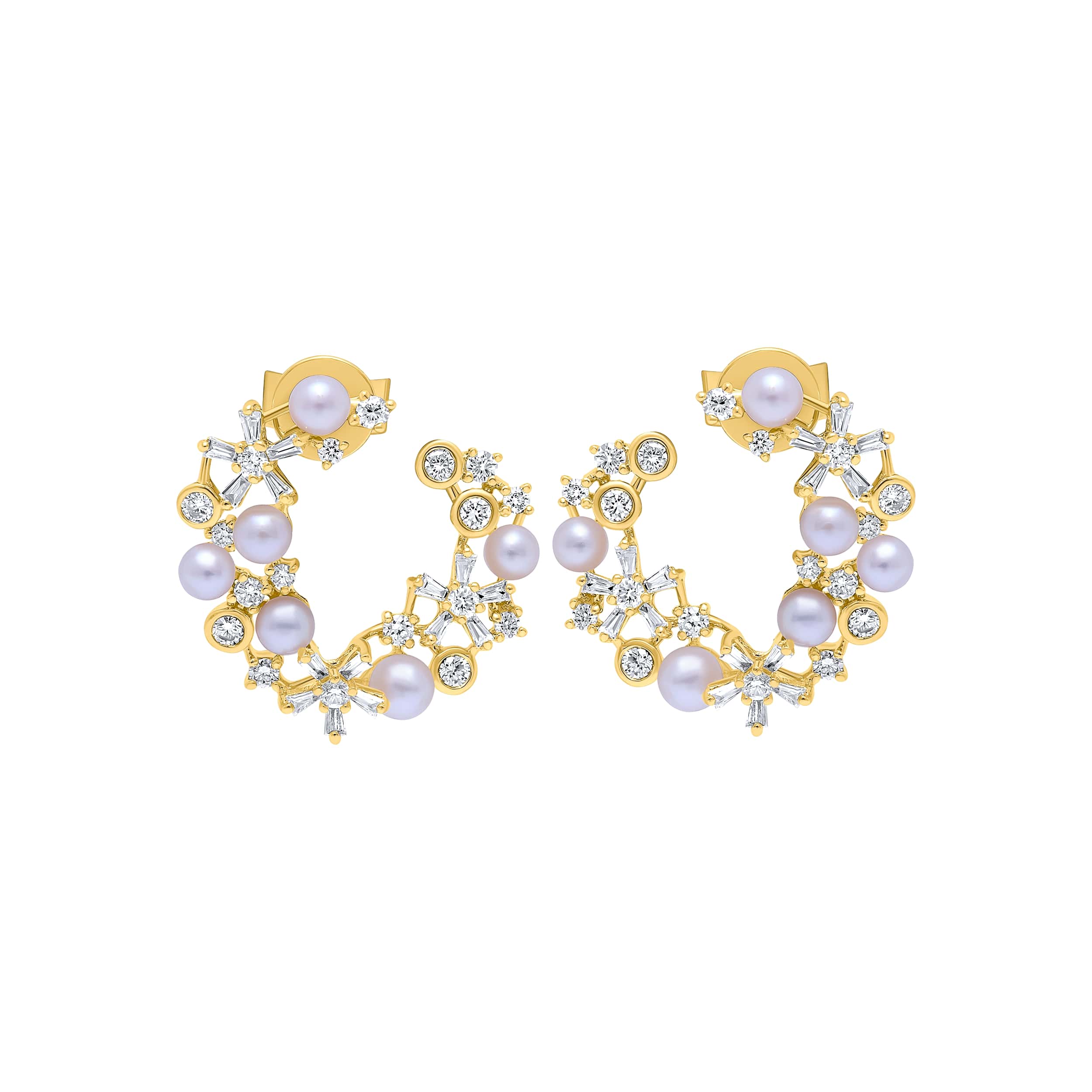 Sophisticated 18K Diamond Earring "Pearl" in Luxurious Yellow Gold