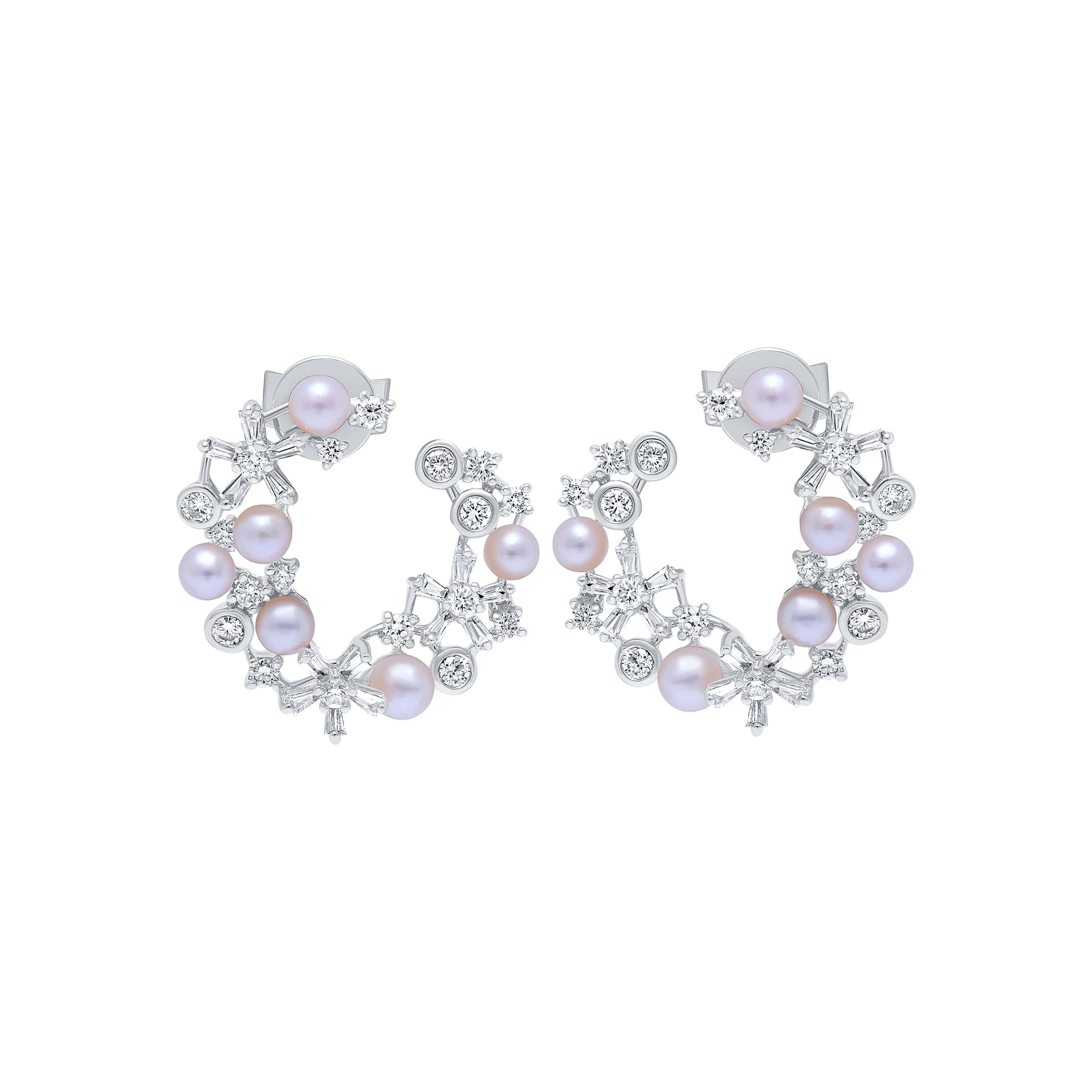 Elegant 18K Diamond Earring "Pearl" in Refined White Gold
