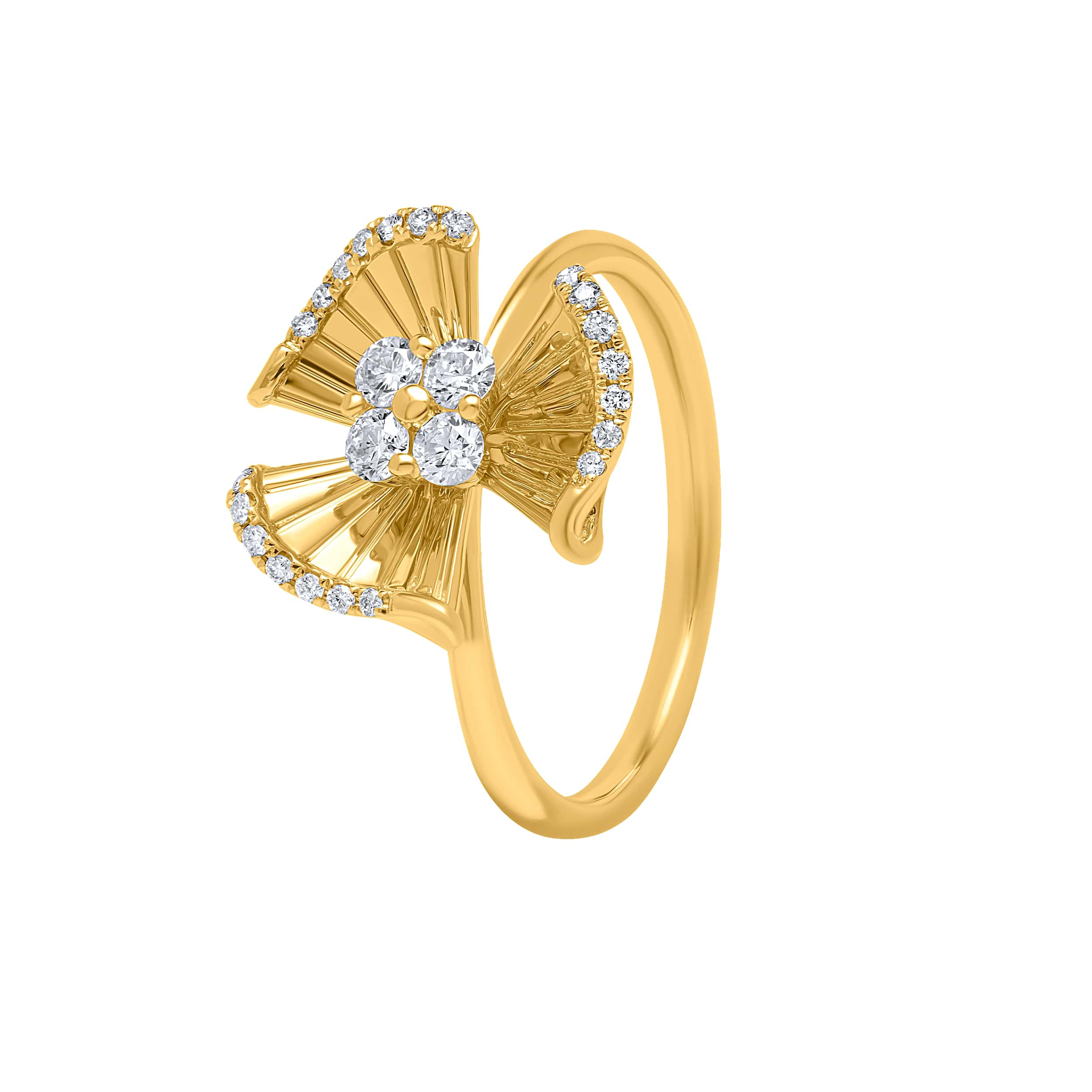 Sophisticated Charm 18K Diamond Ring "Dolce Mondo" in Opulent Yellow Gold with Dazzling Diamonds
