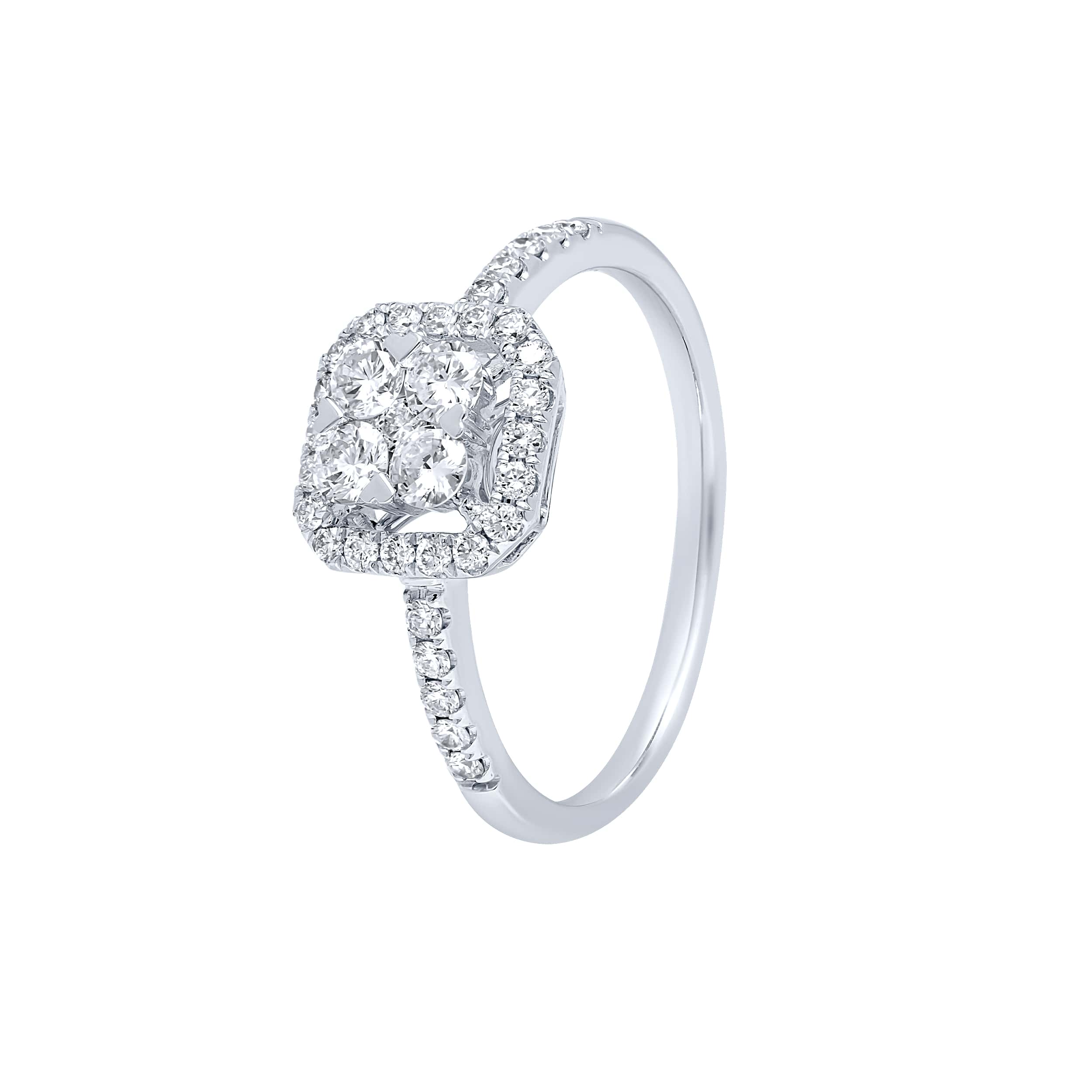 Refined 18K Diamond Ring "Dolce Mondo" in Luxurious White Gold