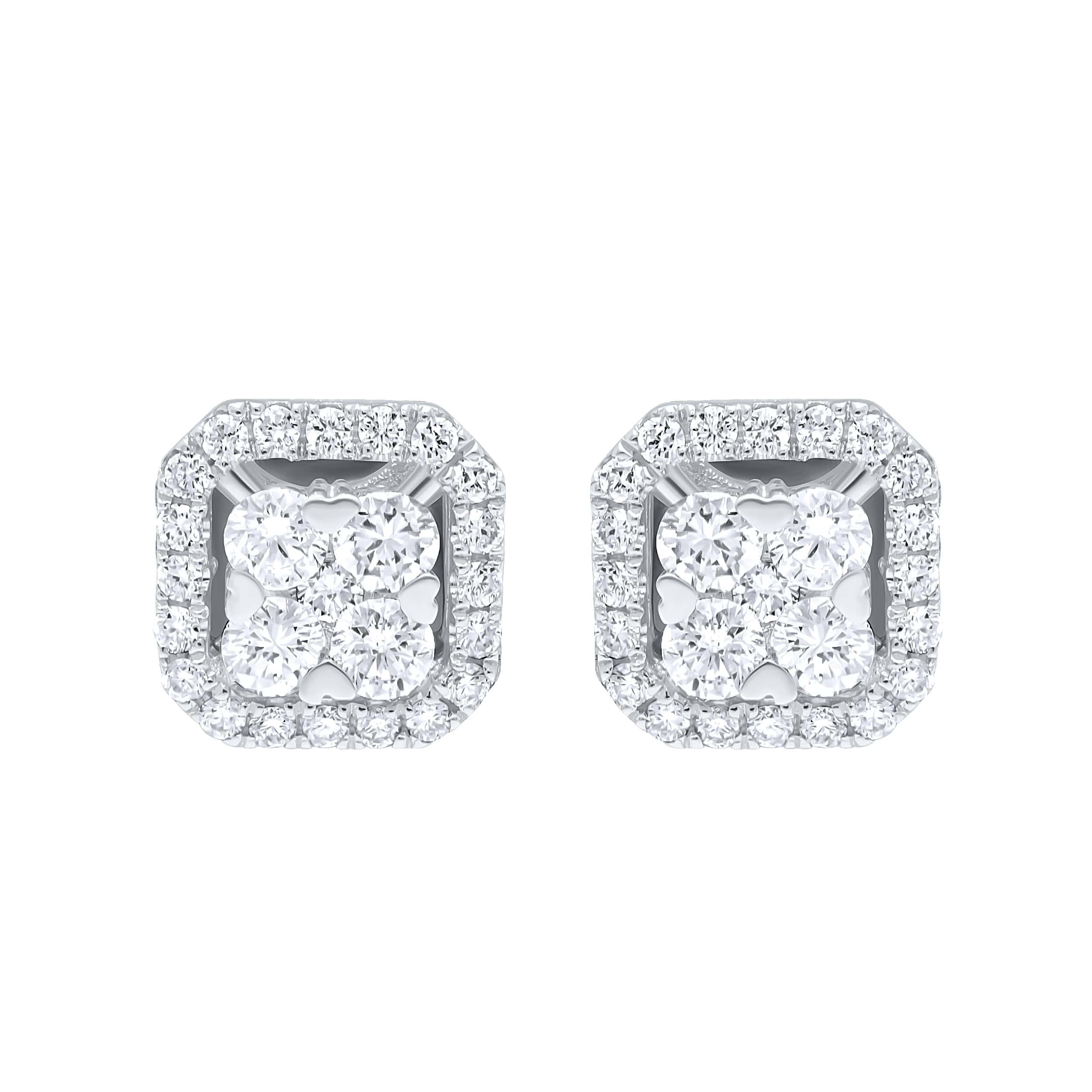 Elegance 18K Diamond Earring "Dolce Mondo" in Luxurious White Gold