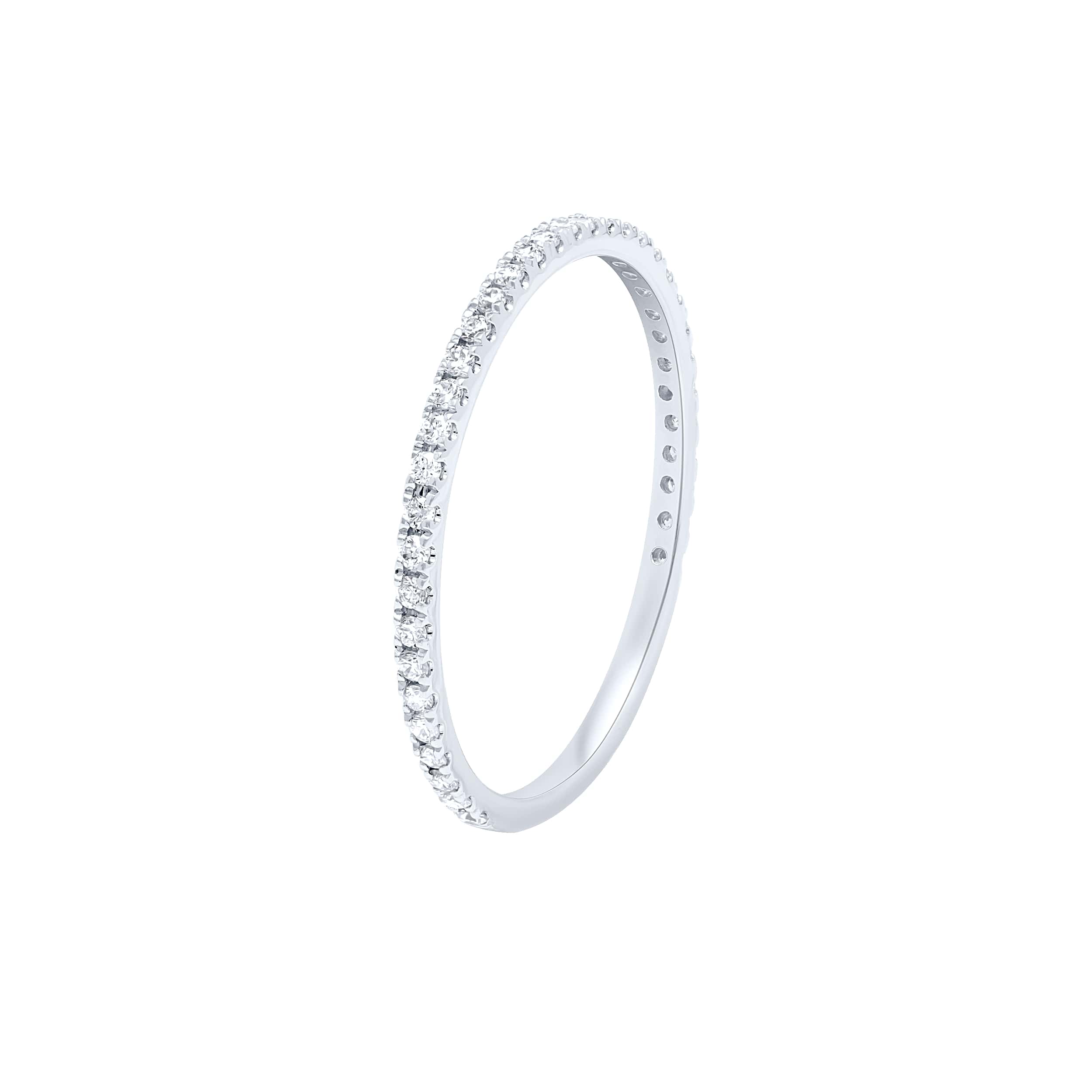 Understated Luxury 18K Diamond Ring "Dolce Mondo" in Refined White Gold with Scintillating Diamonds