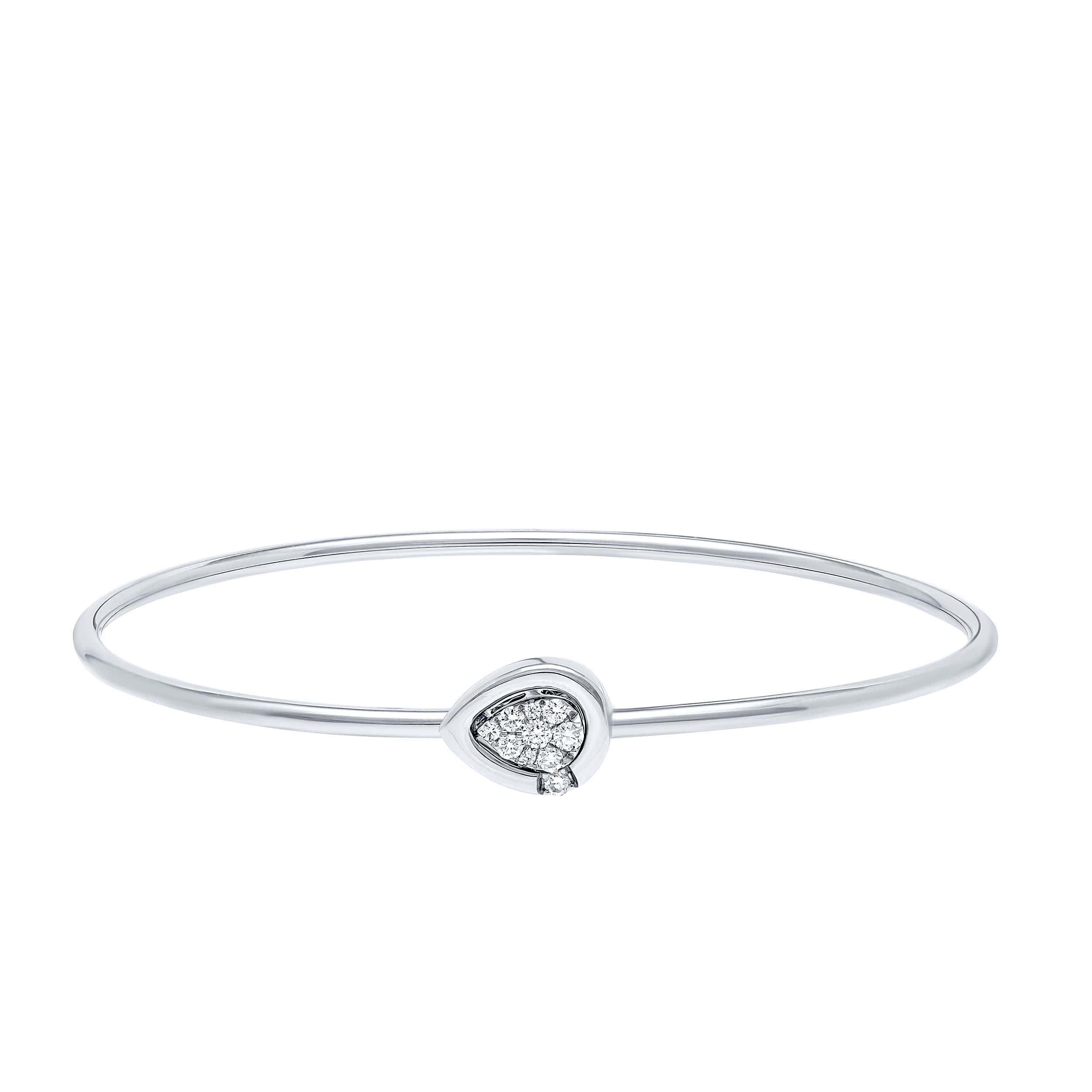 Classic Sophistication 18K Diamond Bangle in White Gold