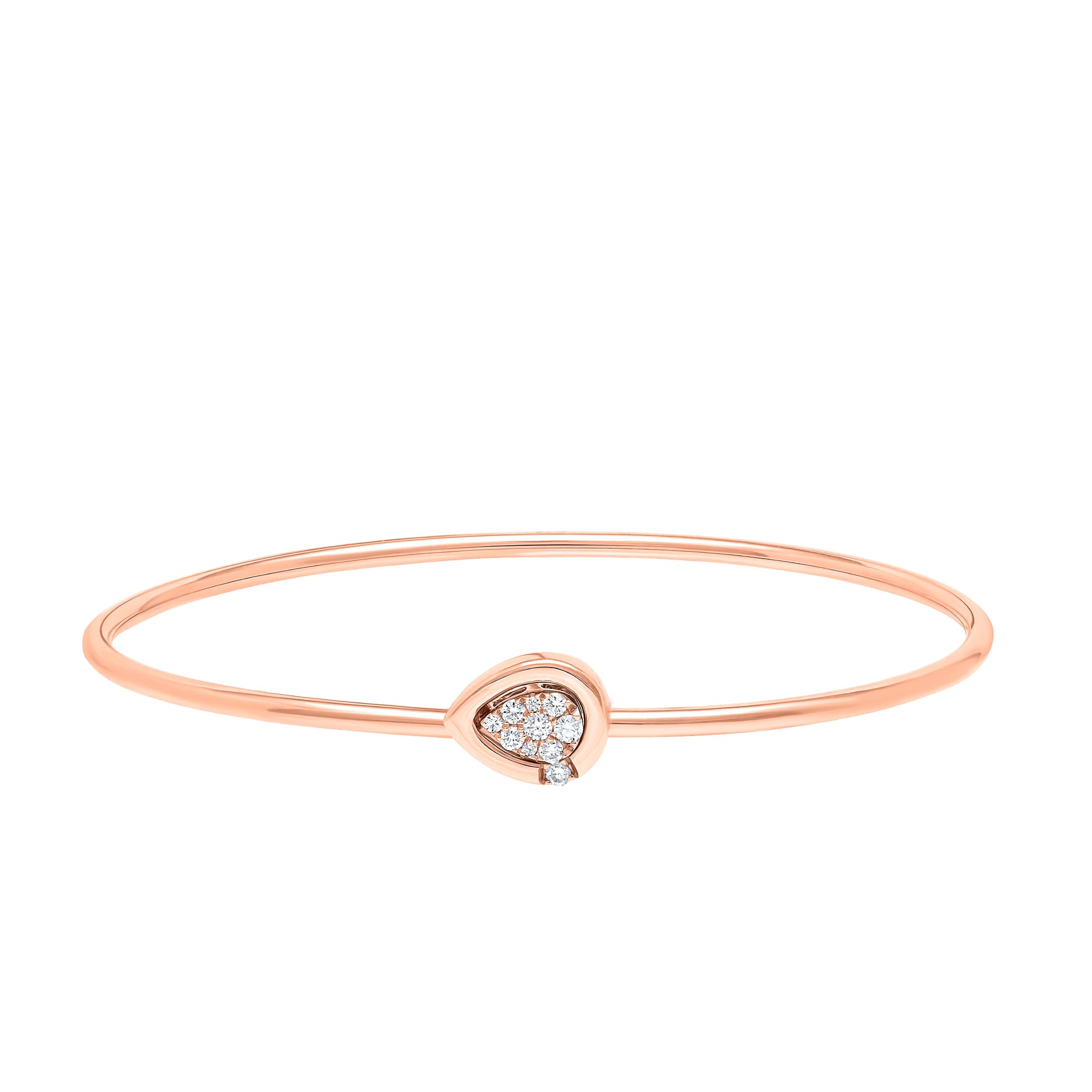 Refined Elegance 18K Diamond Bangle in Rose Gold