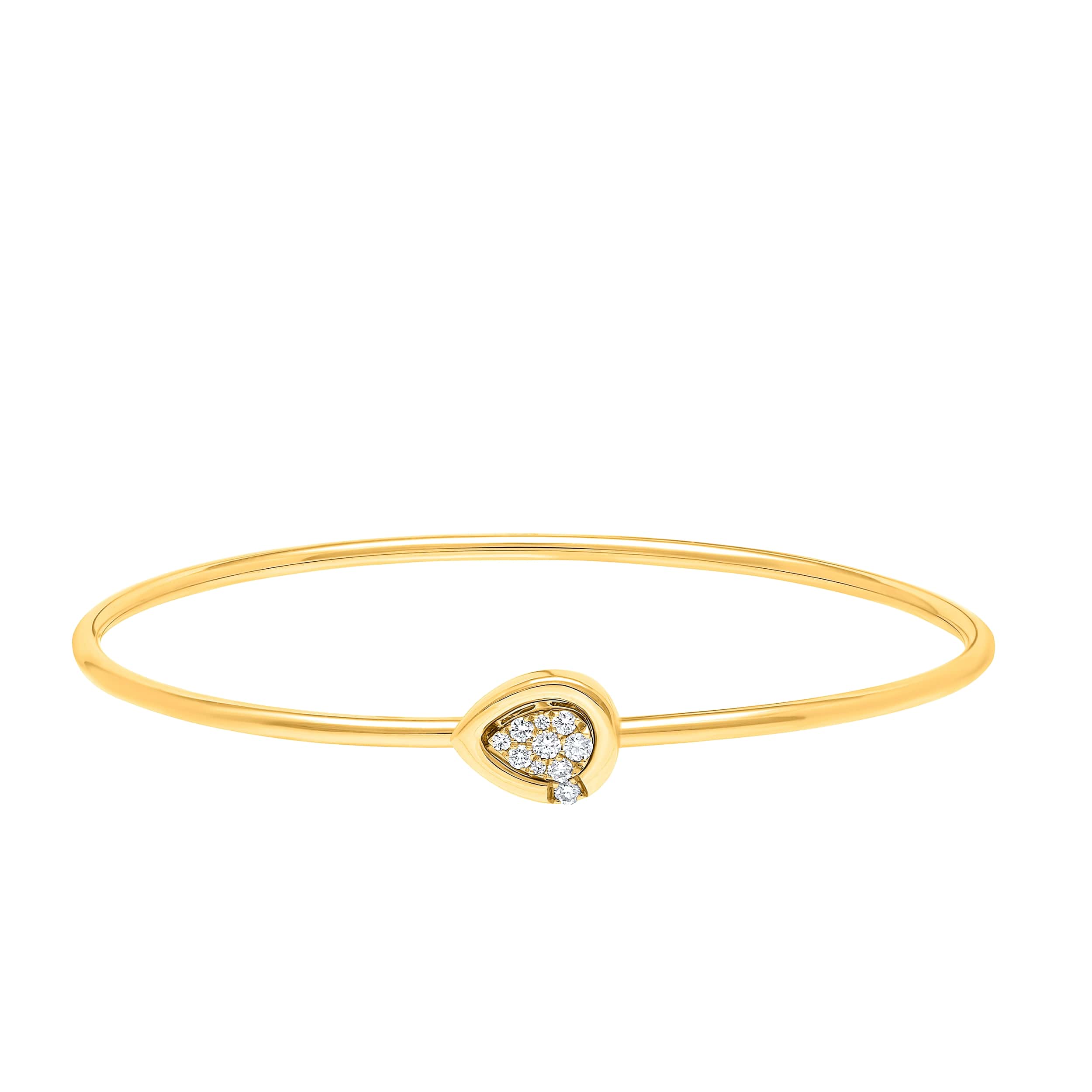 Sophisticated Beauty 18K Diamond Bangle in Yellow Gold
