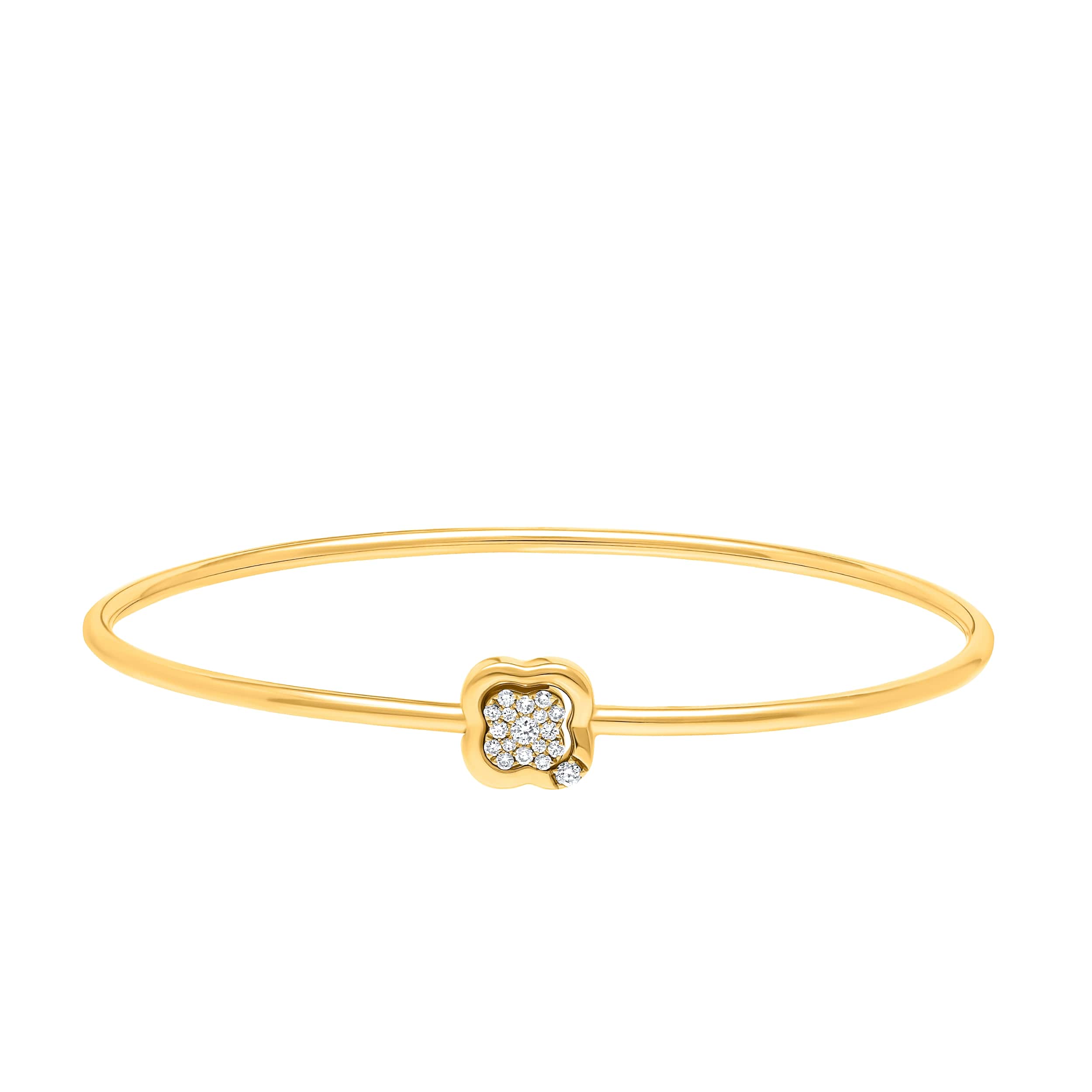 Elegant Essence 18K Diamond Bangle in Yellow Gold