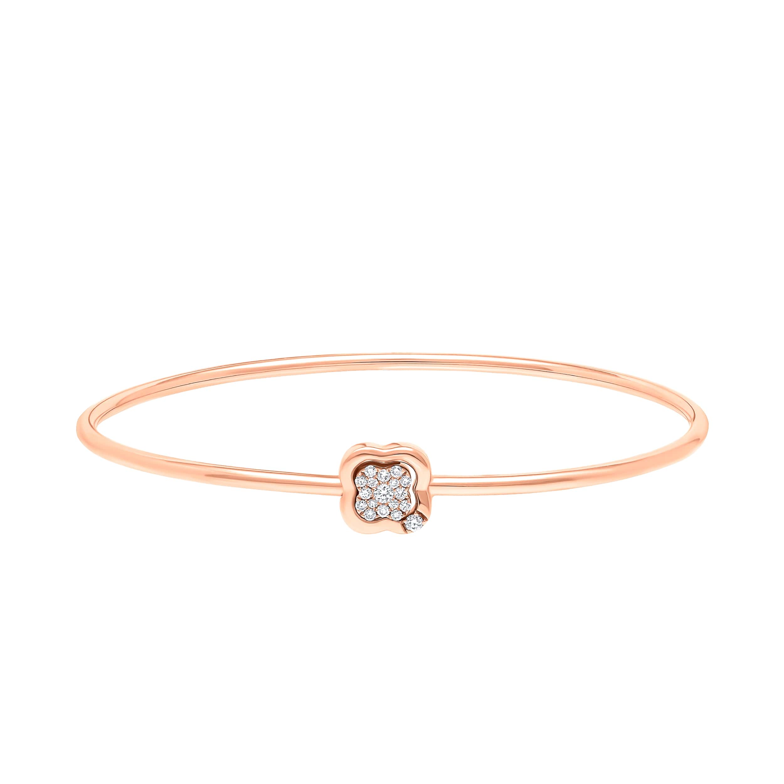 Classic Luxury 18K Diamond Bangle in Rose Gold