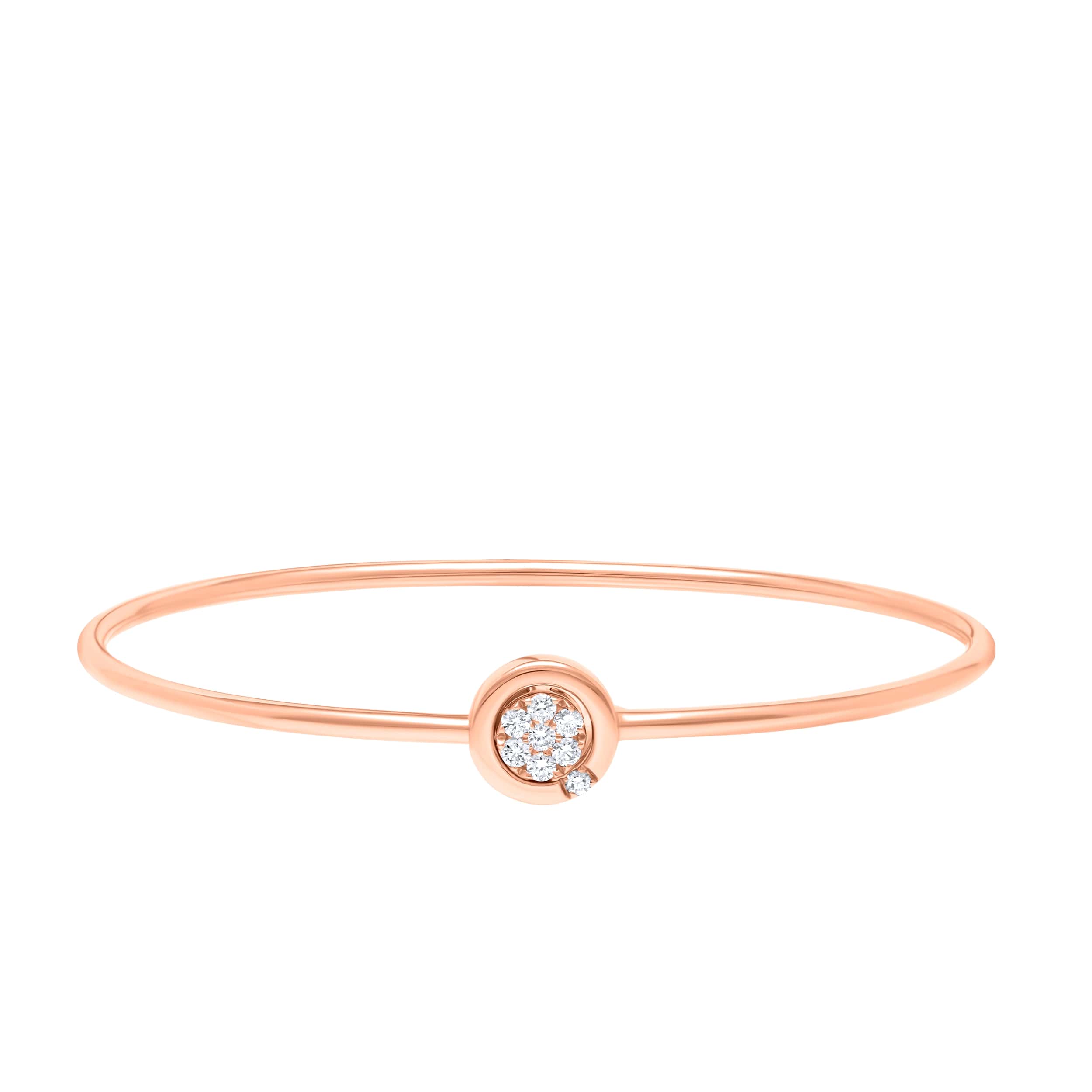 Exquisite 18K Diamond Bangle in Resplendent Rose Gold