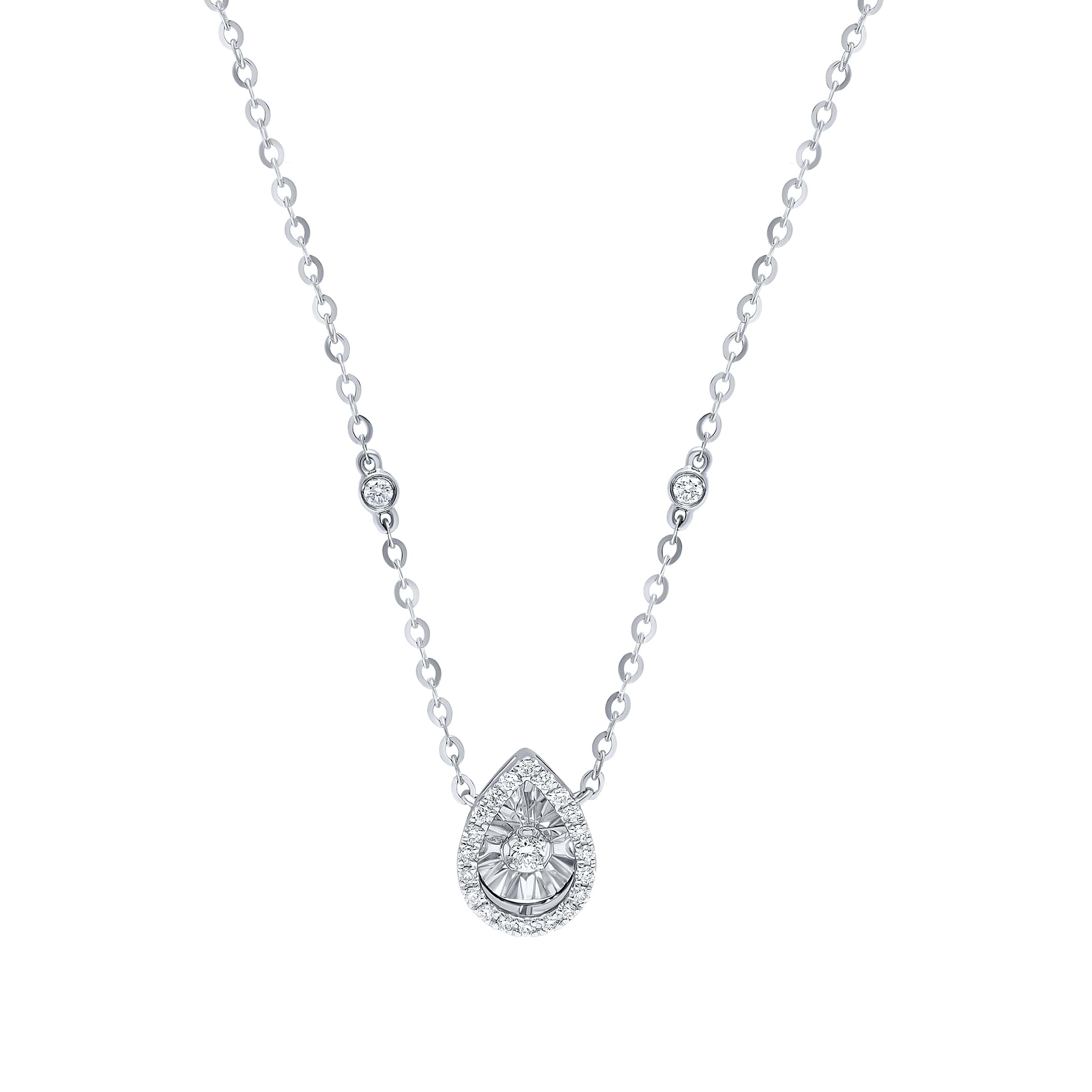 Exclusive 18K Diamond Necklace "Dancing" in Refined White Gold