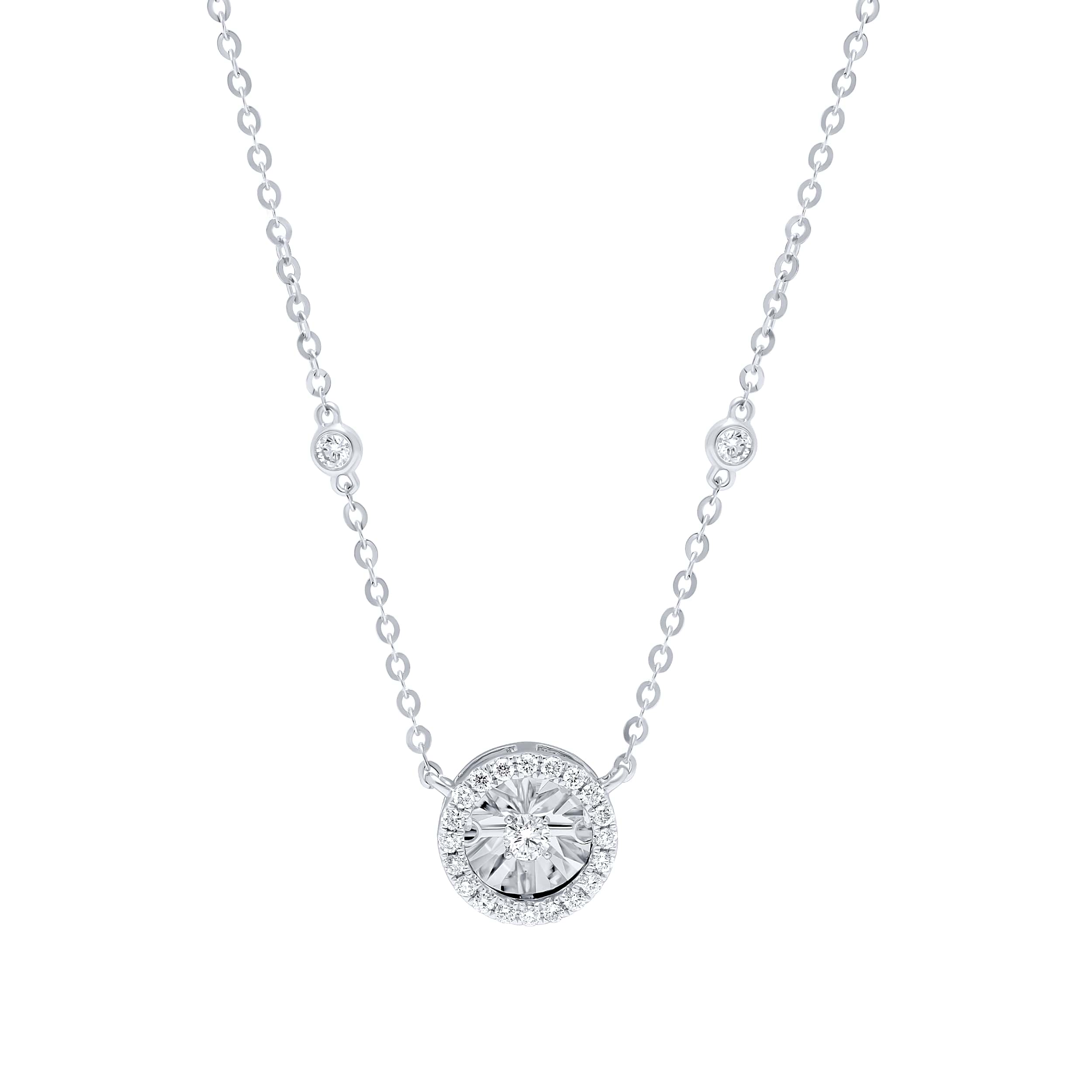 Prestigious 18K Diamond Necklace "Dancing" in Refined White Gold