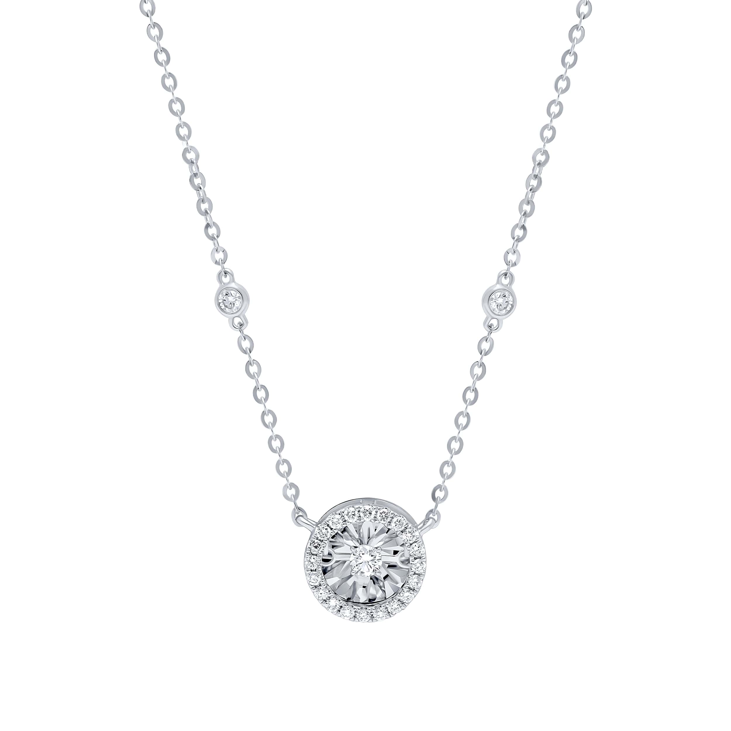 Radiant 18K Diamond Necklace "Dancing" in Exquisite White Gold