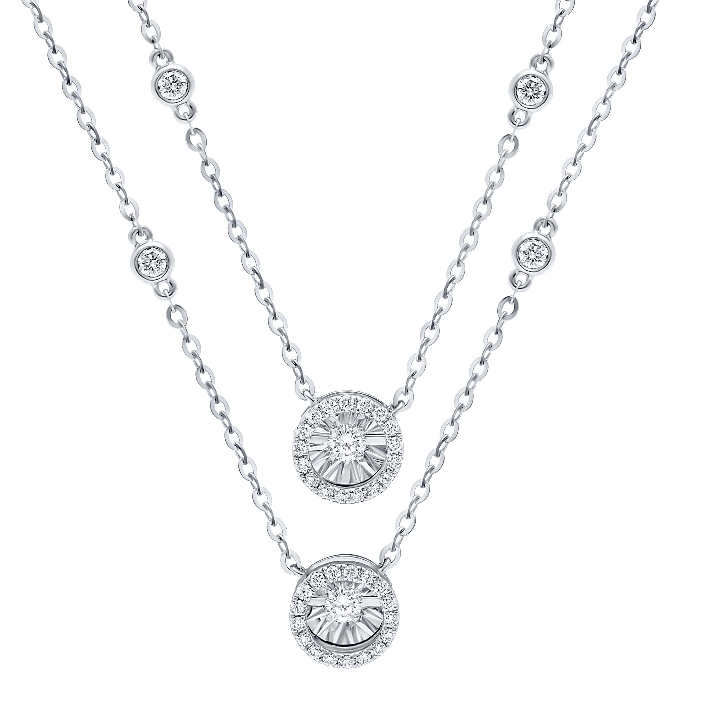 Sophisticated 18K Diamond Necklace "Dancing" in Sumptuous White Gold