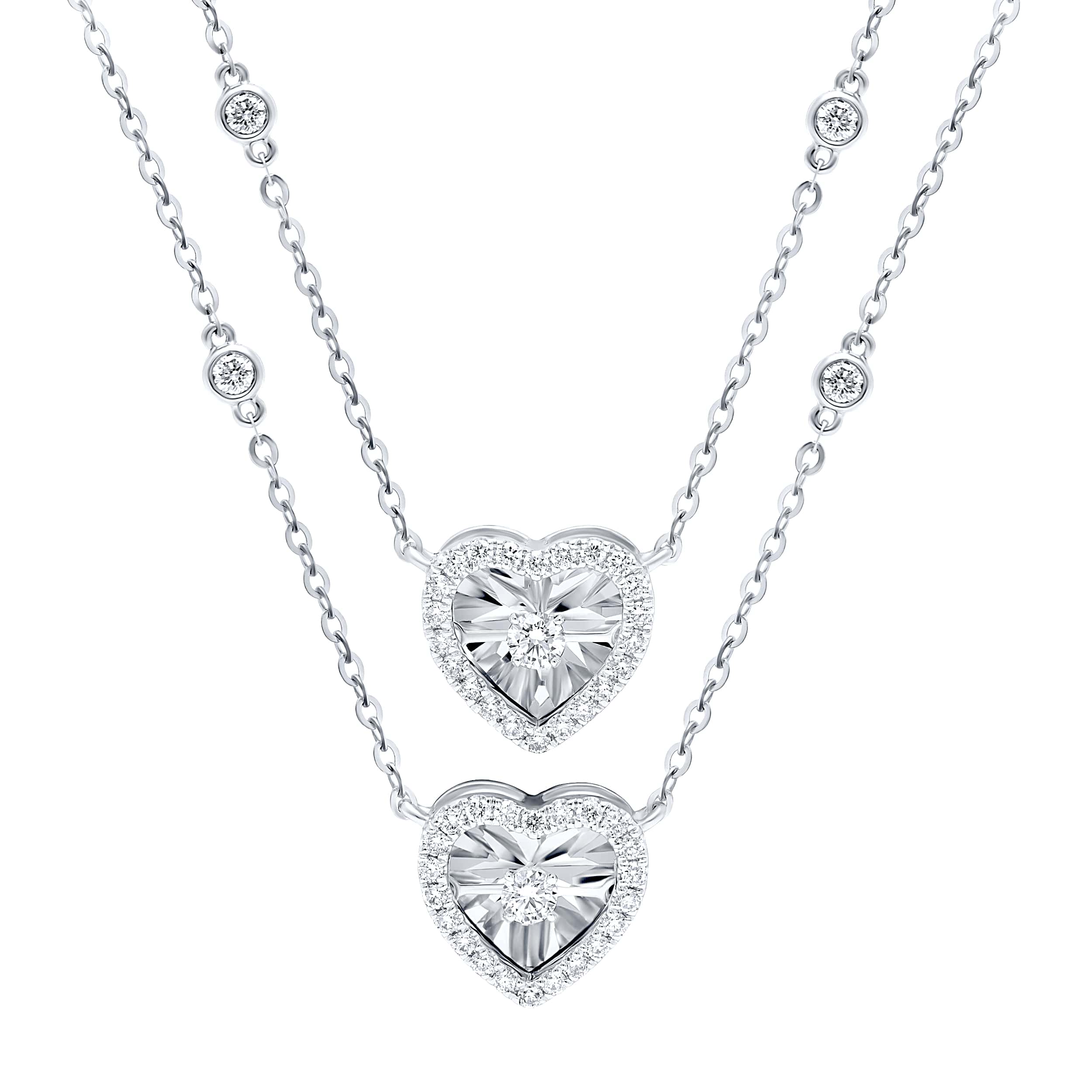 Refined 18K Diamond Necklace "Dancing" in Grand White Gold