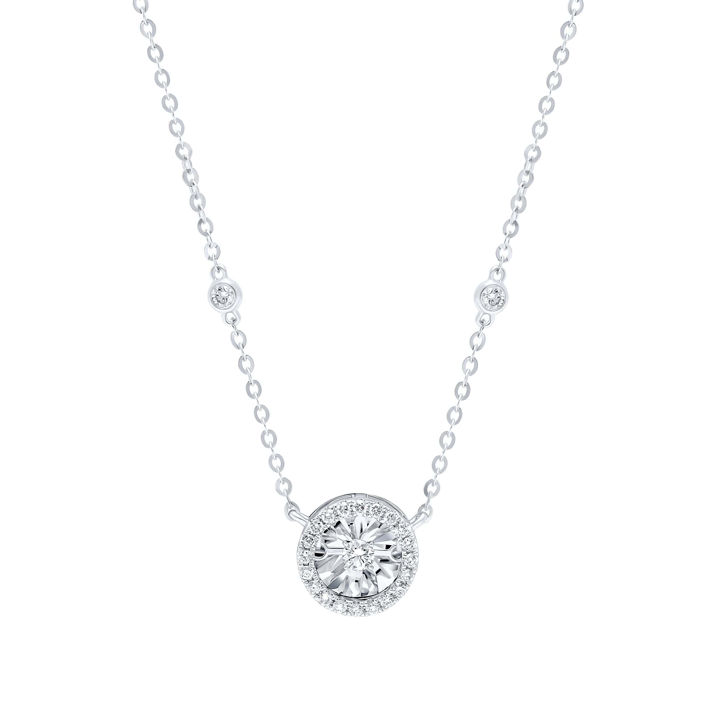 Timeless Radiance 18K Diamond Necklace "Dancing" in Elegant White Gold with Radiant Diamonds