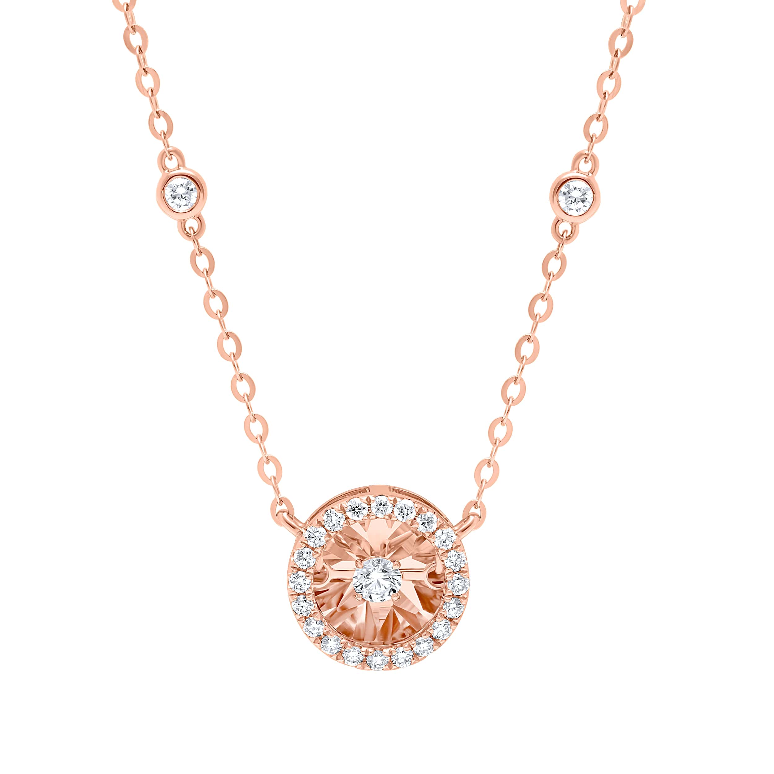 Opulent Grace 18K Diamond Necklace "Dancing" in Sumptuous Rose Gold