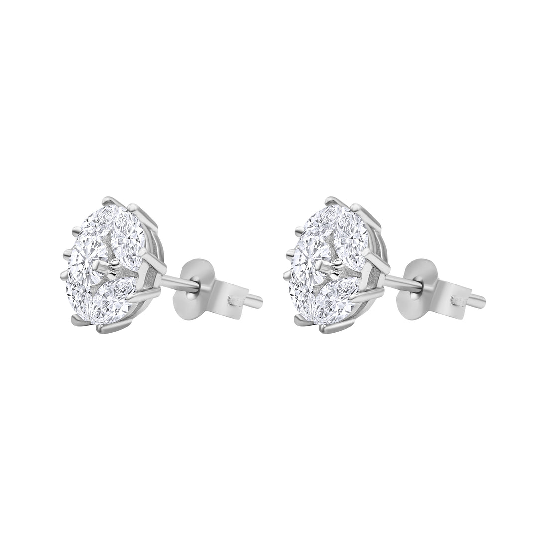 Zirconia Silver Color Earrings