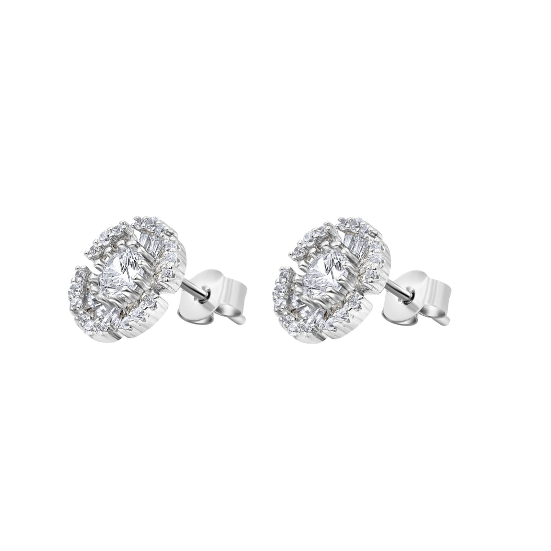 Zirconia Silver Color Earrings