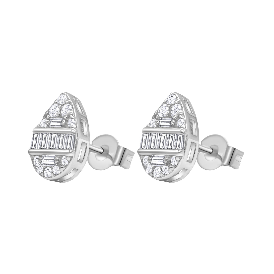 Zirconia Silver Color Earrings