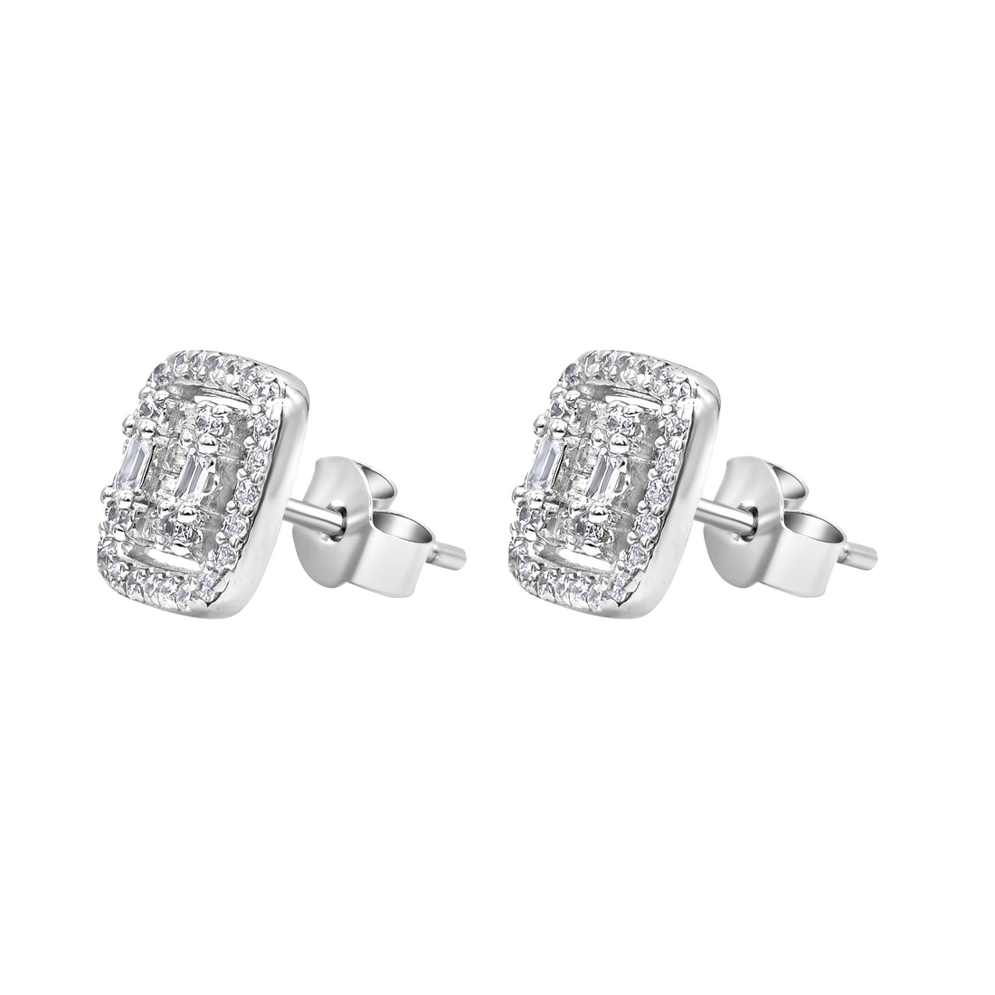 Zirconia Silver Color Earrings