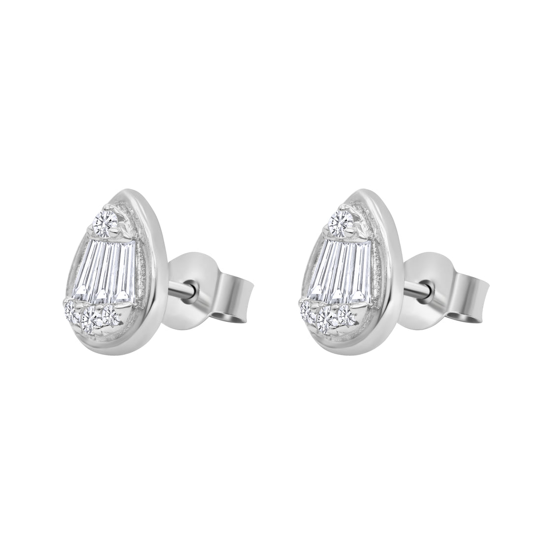 Zirconia Silver Color Earrings