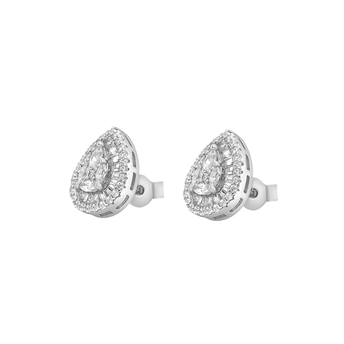 Zirconia Silver Color Earrings