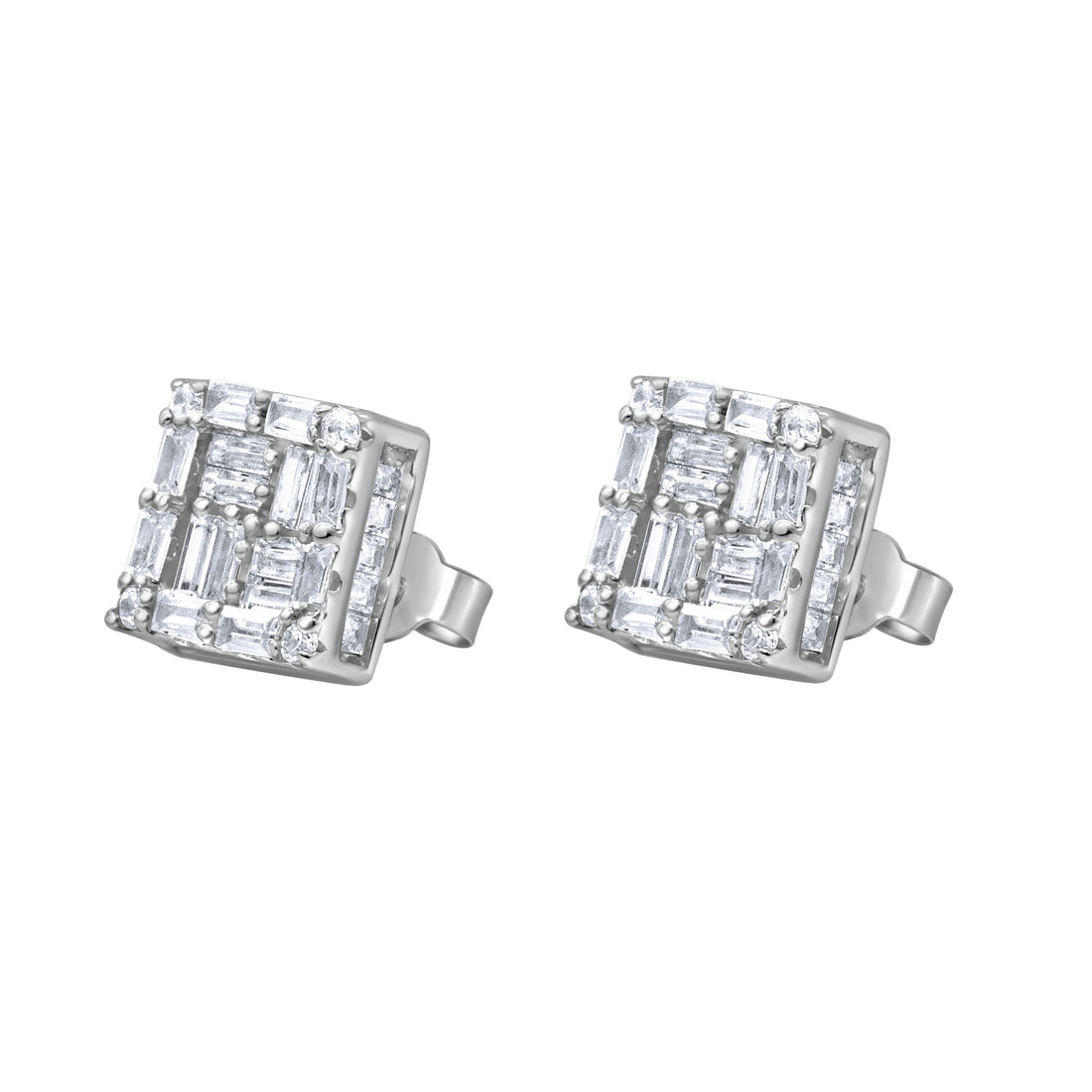 Zirconia Silver Color Earrings