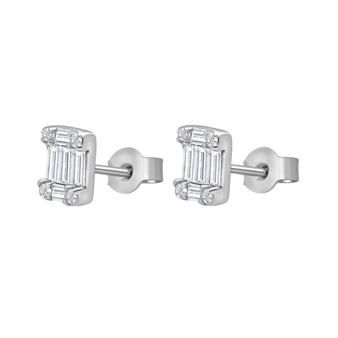 Zirconia Silver Color Earrings