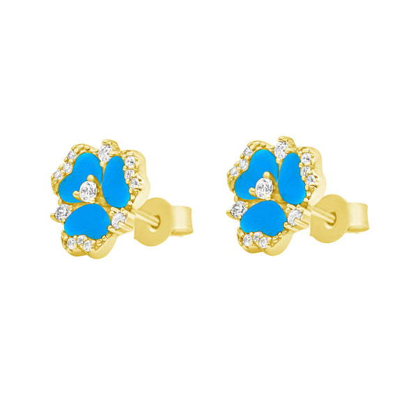 Violet Blue Gold Color Earrings