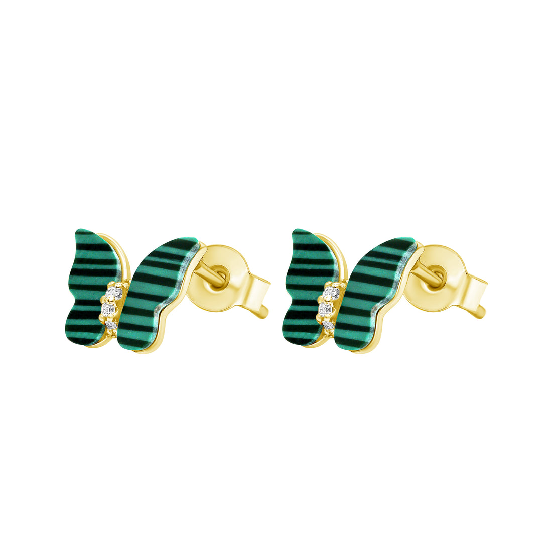 Luna Green Gold Color Earrings