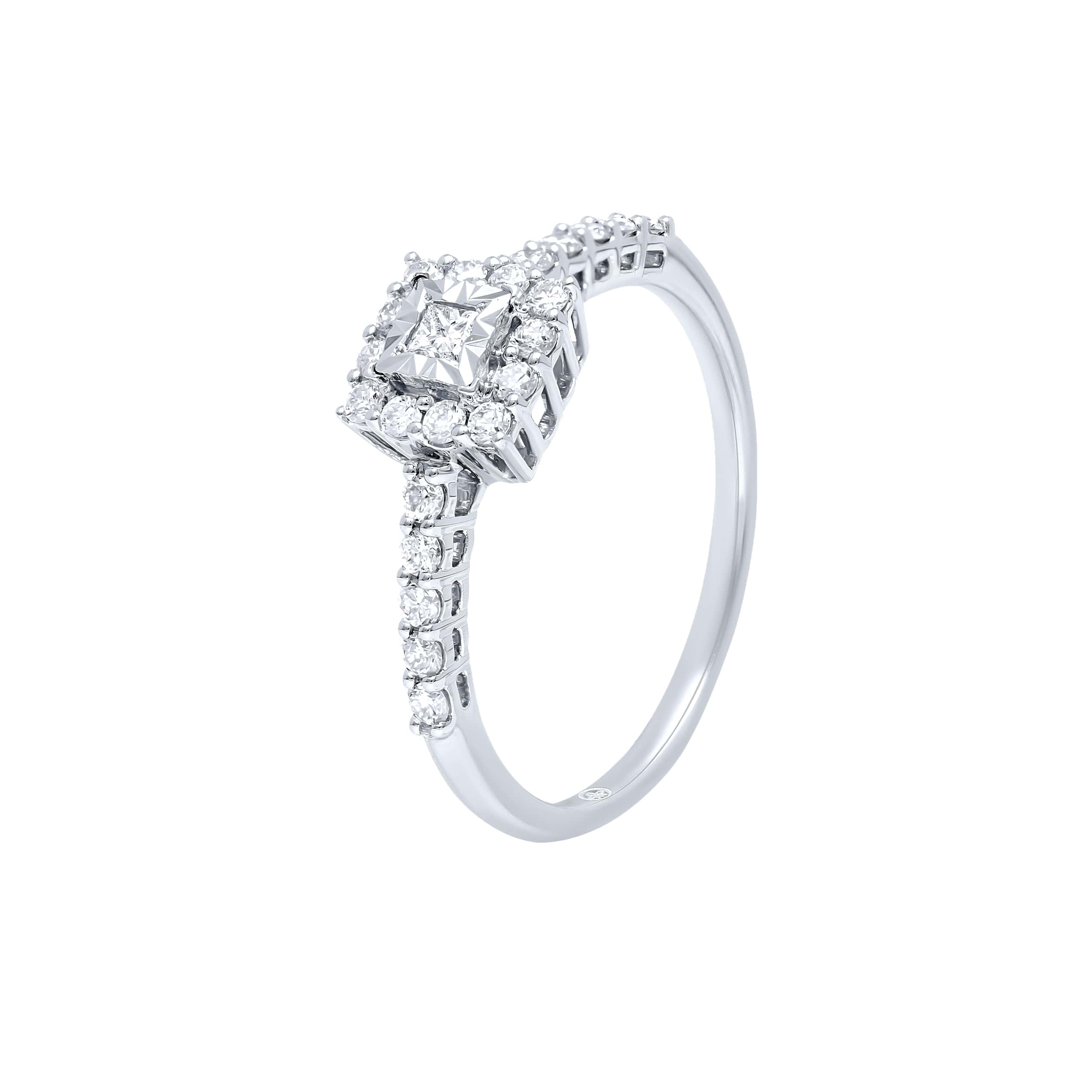 Sophisticated Grace ILLUSION 18K Diamond Ring in White Gold