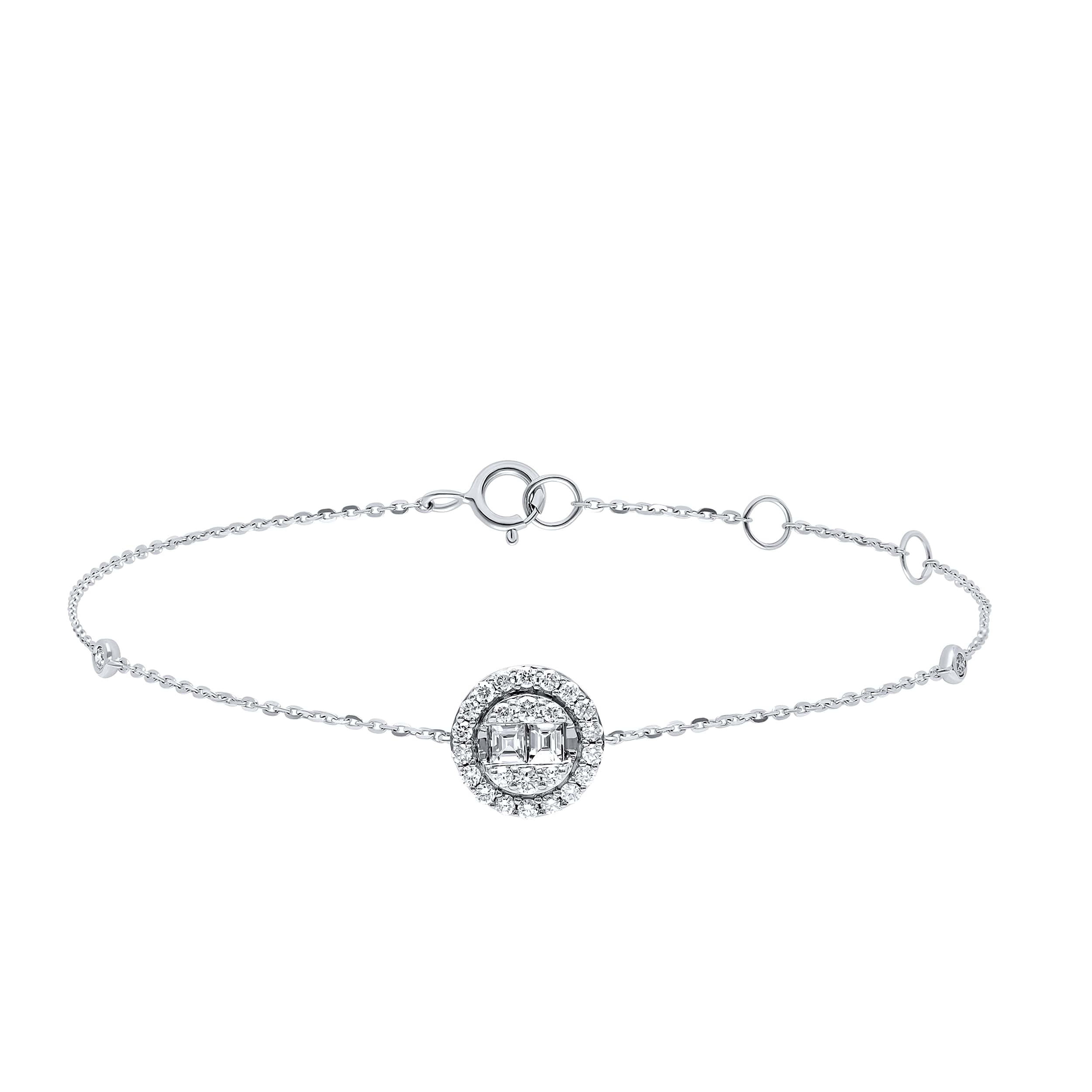 Sophisticated Charm DOLCE MONDO 18K Diamond Bracelet in White Gold