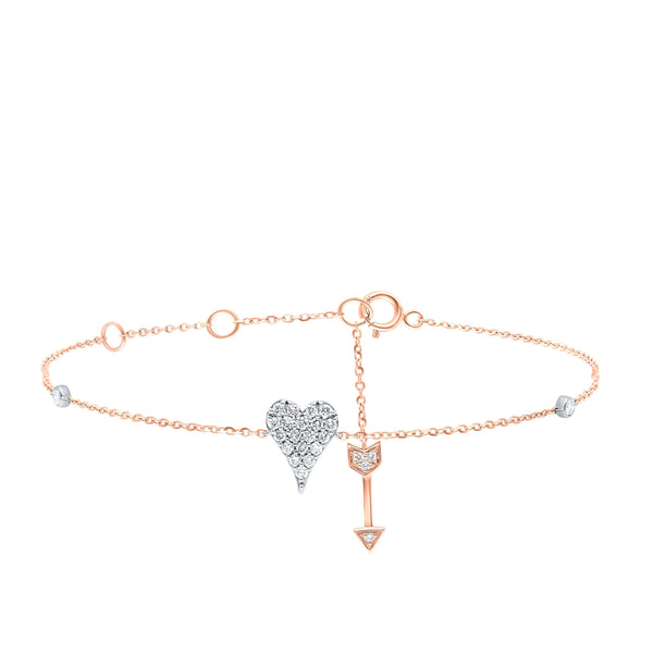 Elegant Sophistication DOLCE MONDO 18K Diamond Bracelet in White and Rose Gold