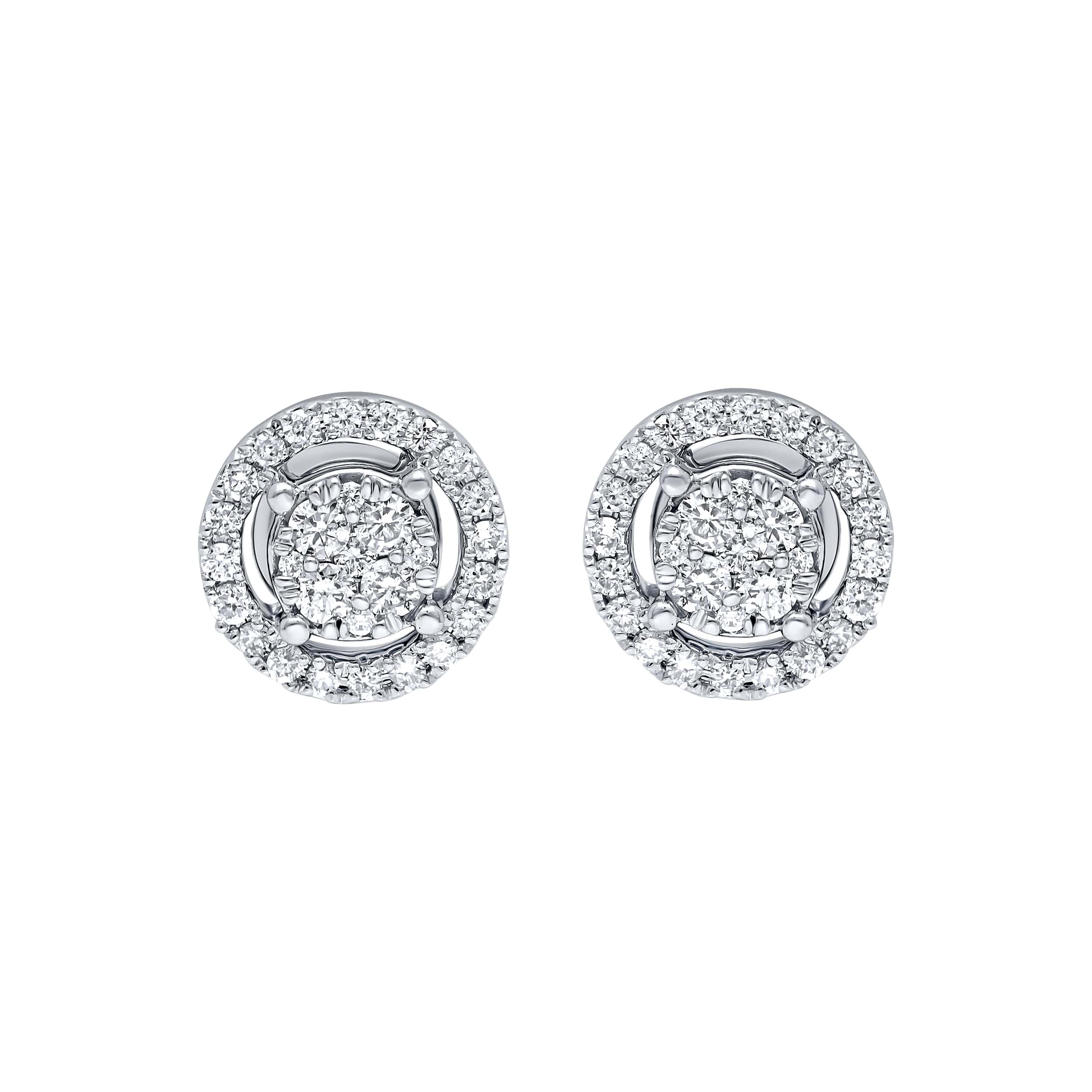 Luxurious Essence PAVE 18K Diamond Earrings in White Gold