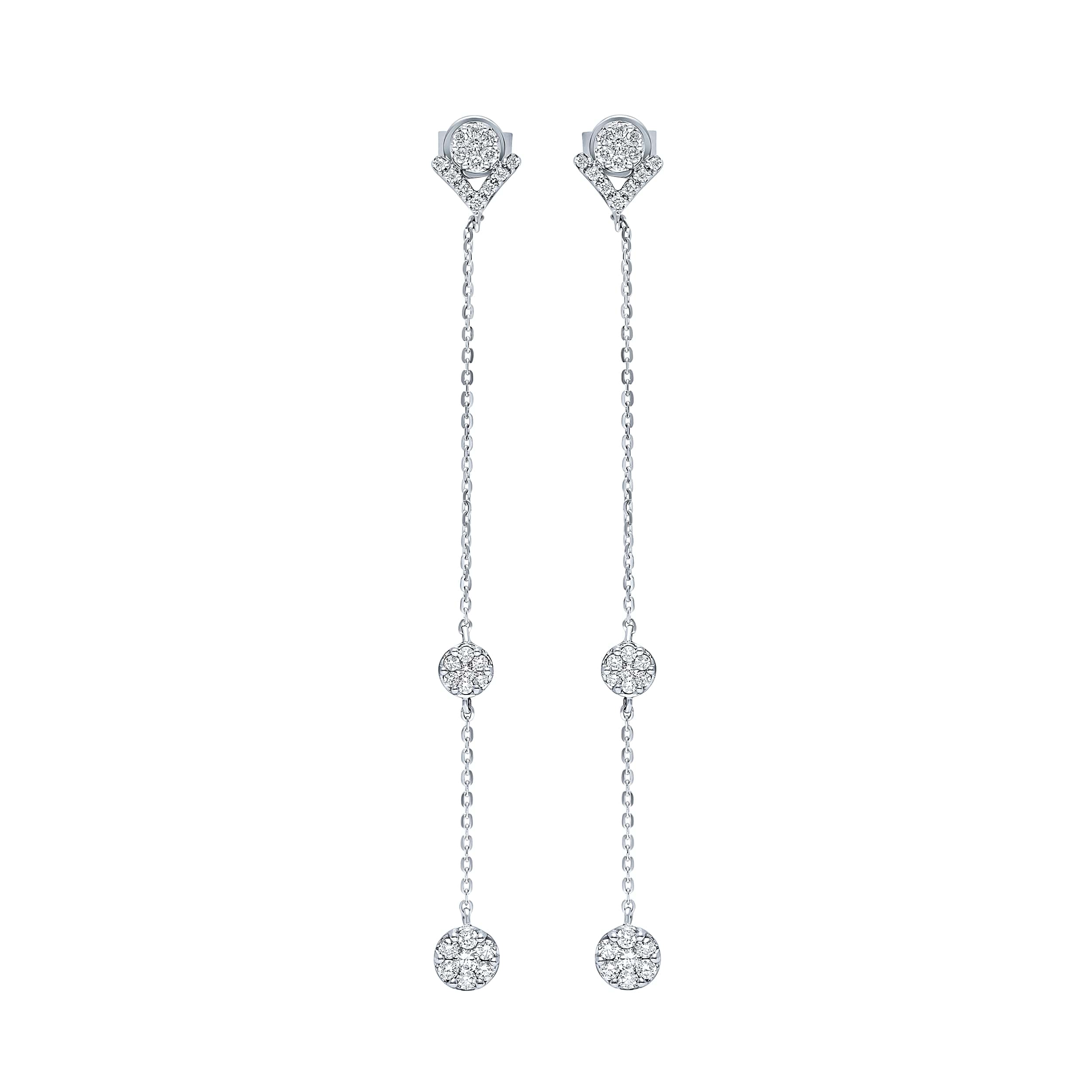 Grand Elegance PAVE 18K Diamond Earrings in White Gold