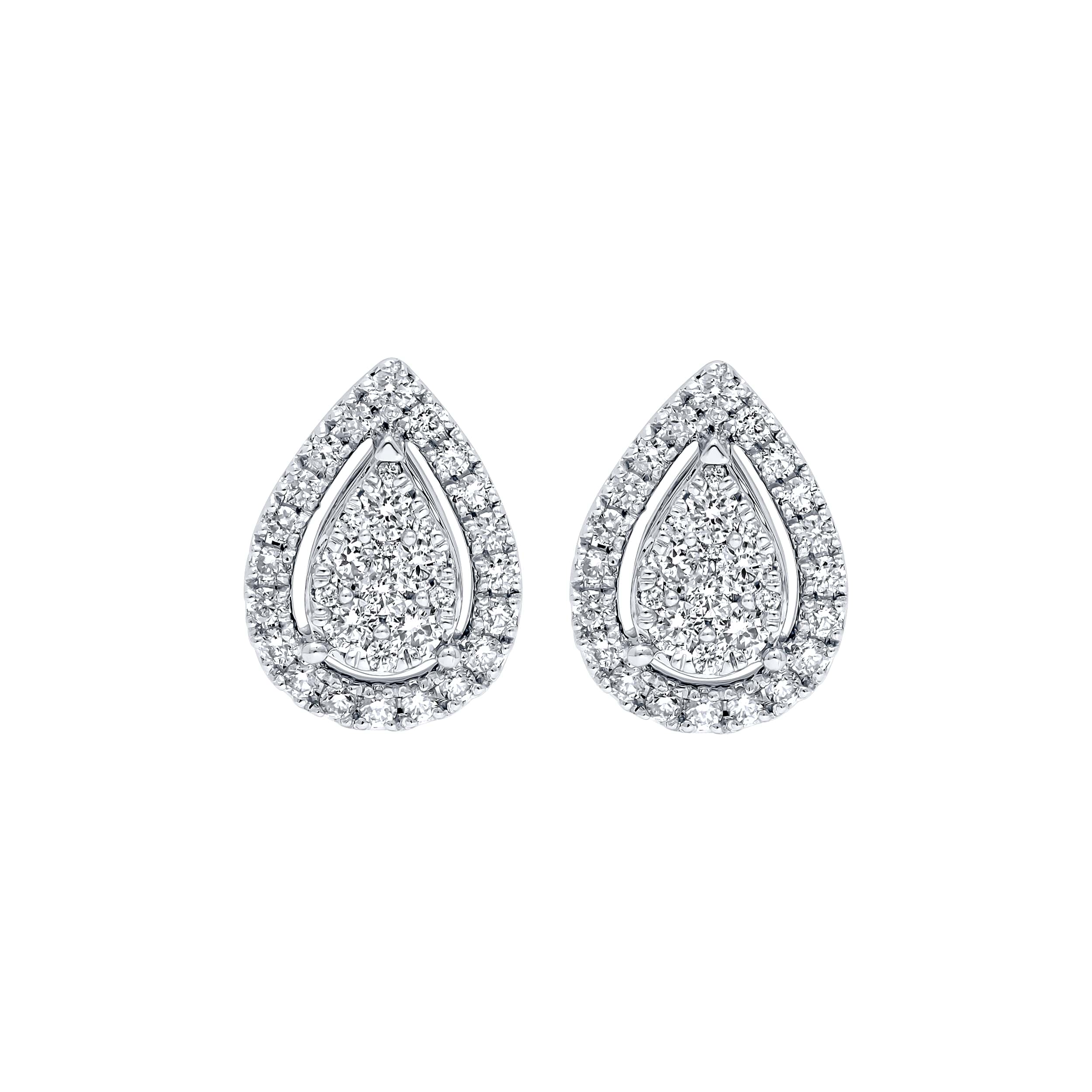 Sophisticated Radiance PAVE 18K Diamond Earrings in White Gold