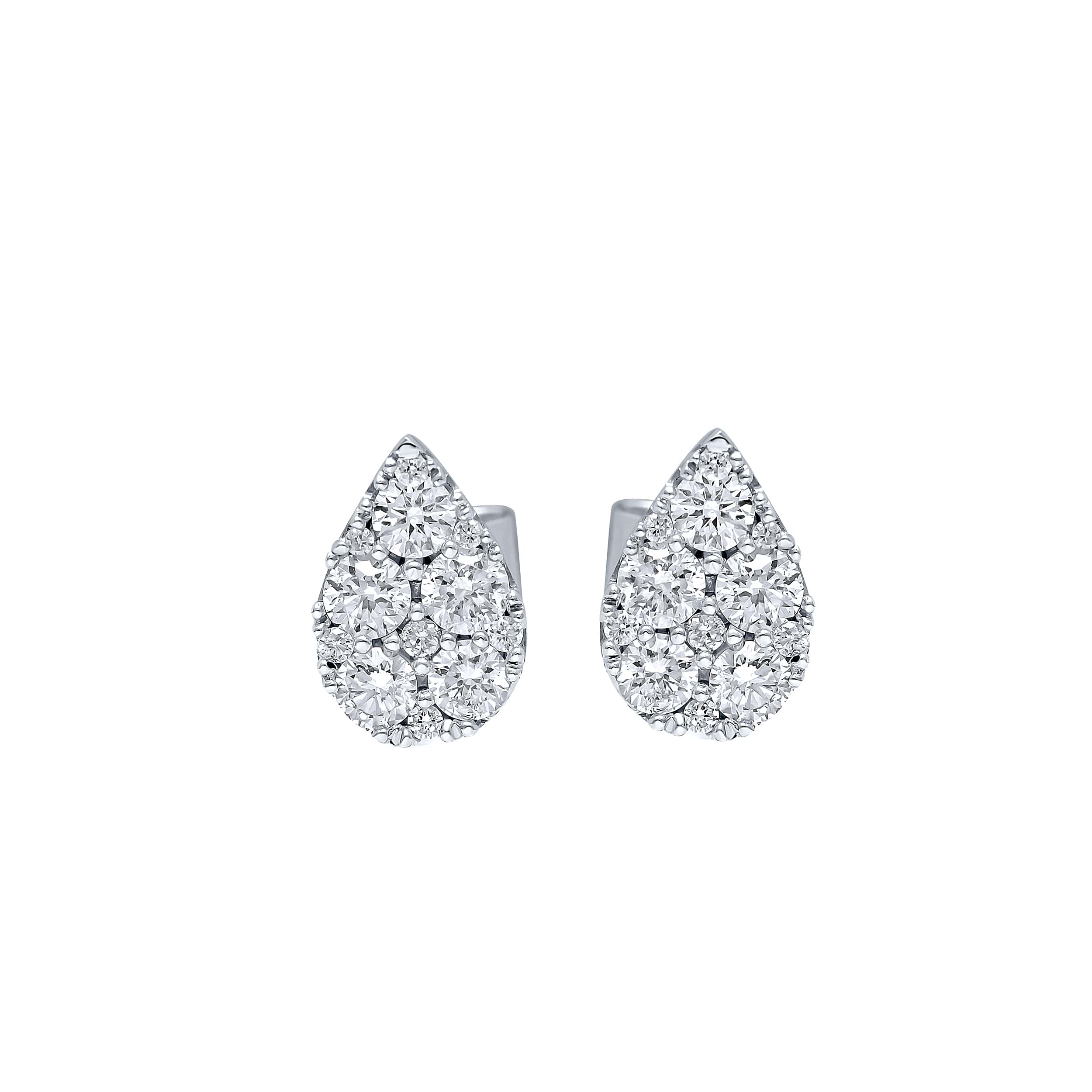 Sophisticated Elegance PAVE 18K Diamond Earring in White Gold