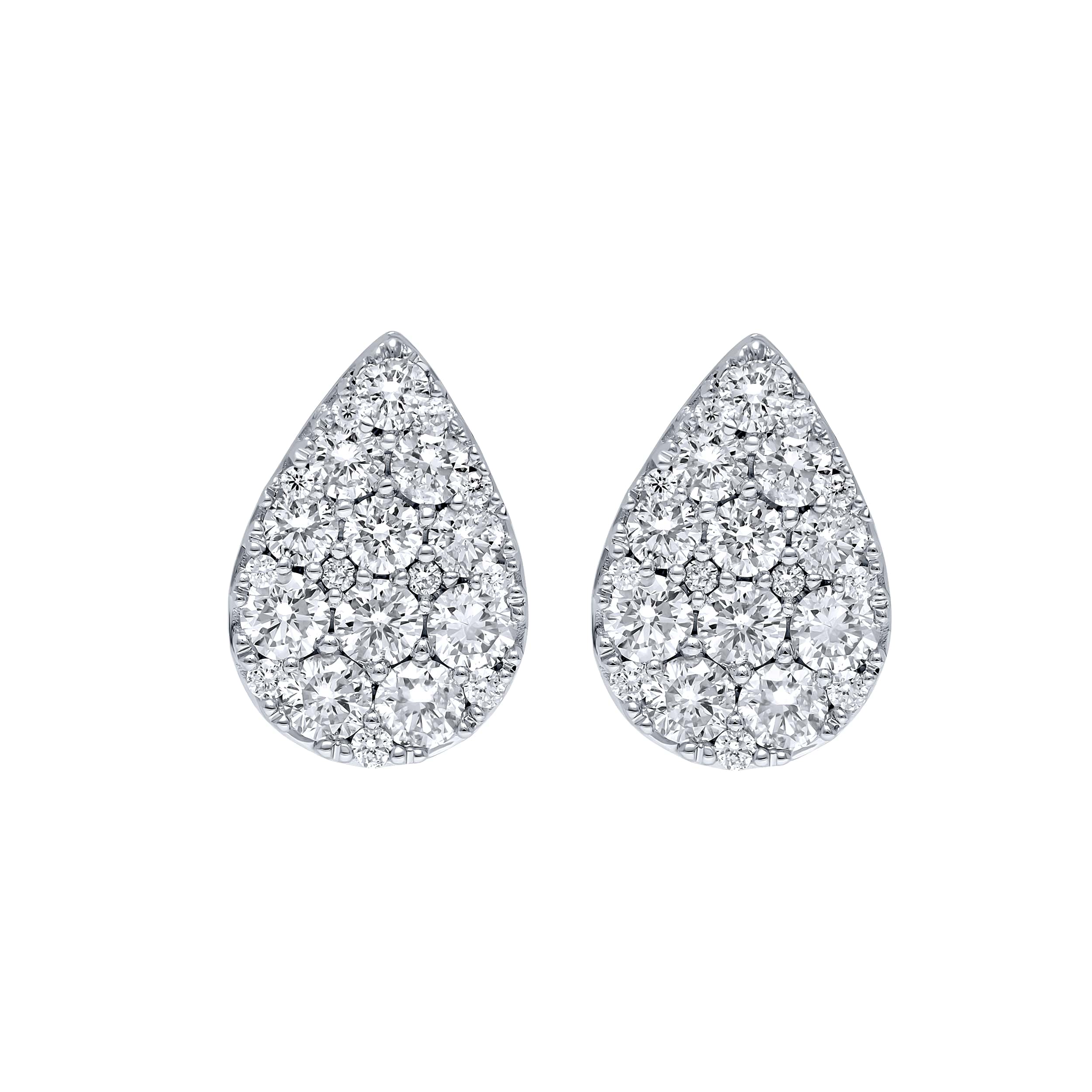 Sophisticated Grandeur PAVE 18K Diamond Earring in White Gold