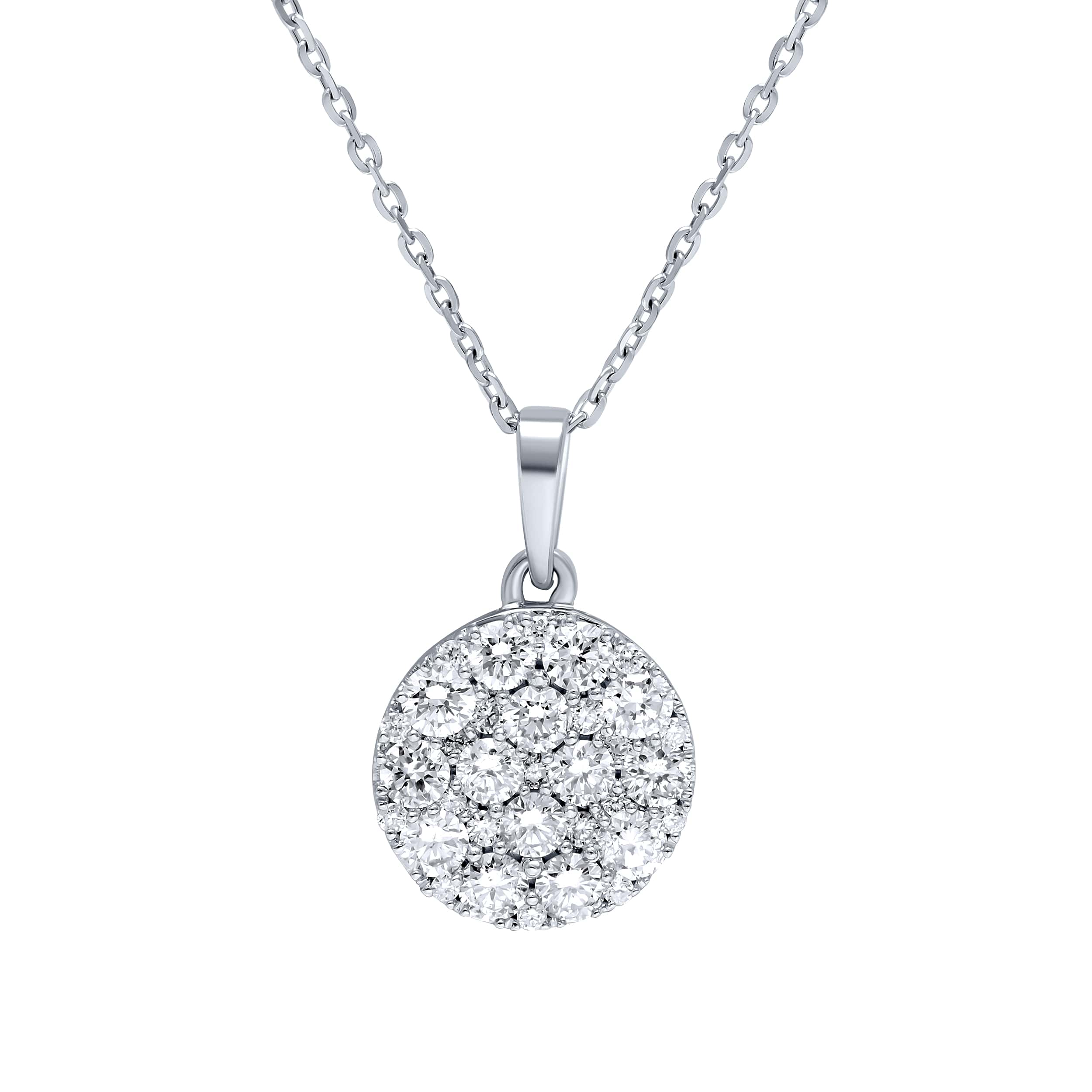 Luxurious Testament PAVE 18K Diamond Pendant in White Gold