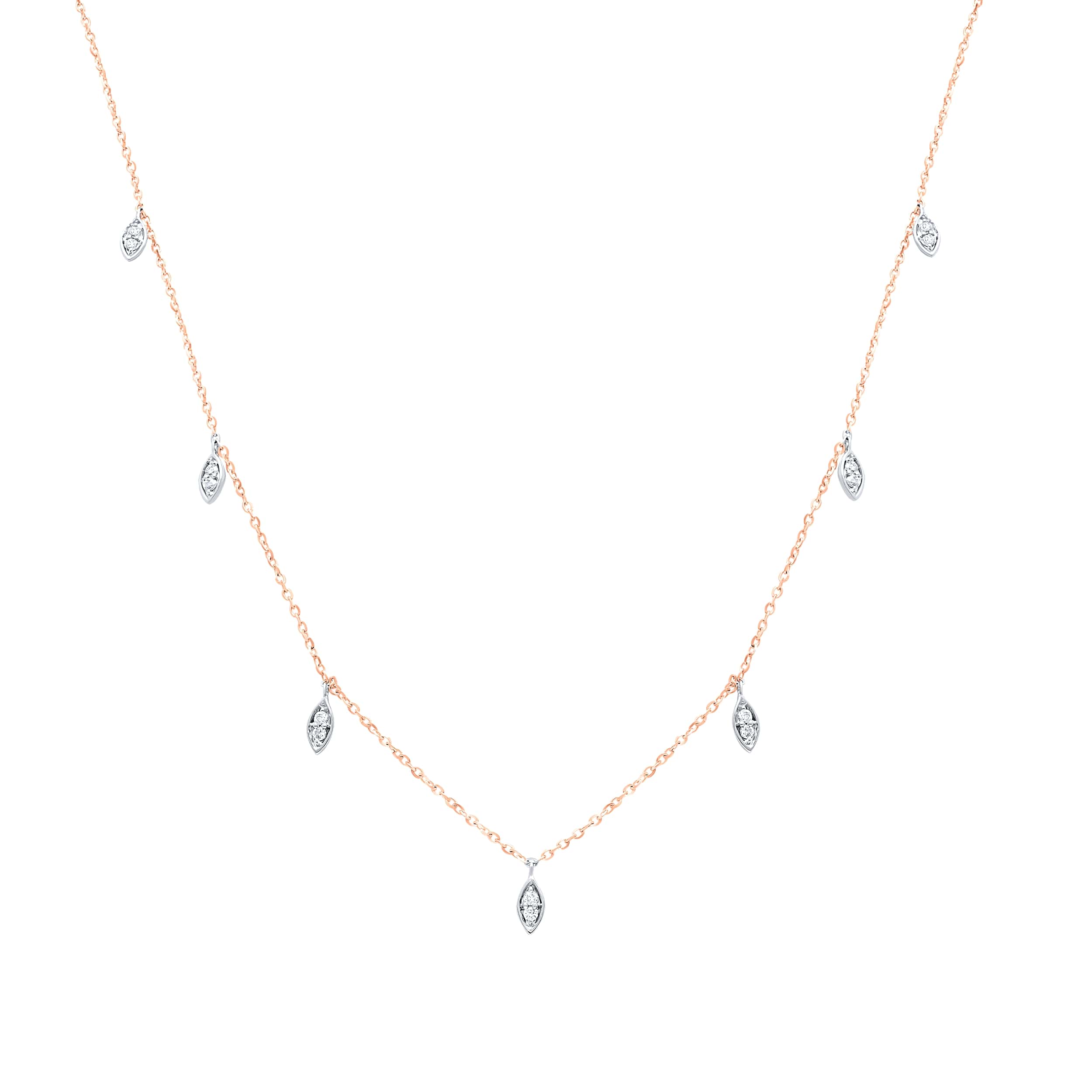 Sophisticated Charm 18K White and Rose Gold Dia Necklace