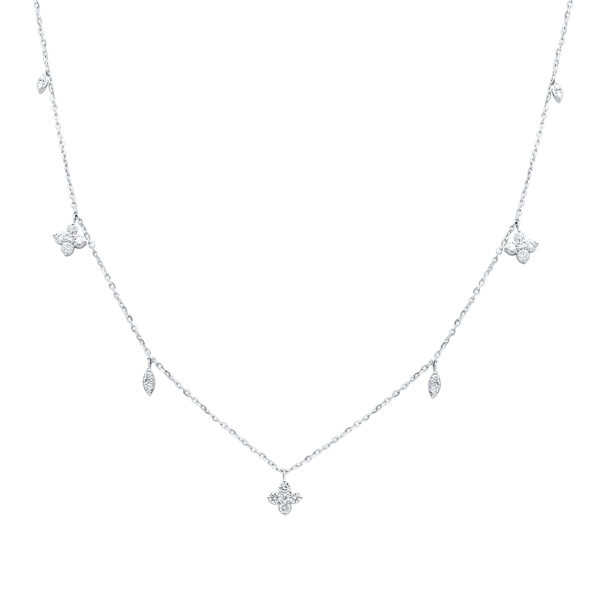 Classic Luxury 18K White Gold Dia Necklace